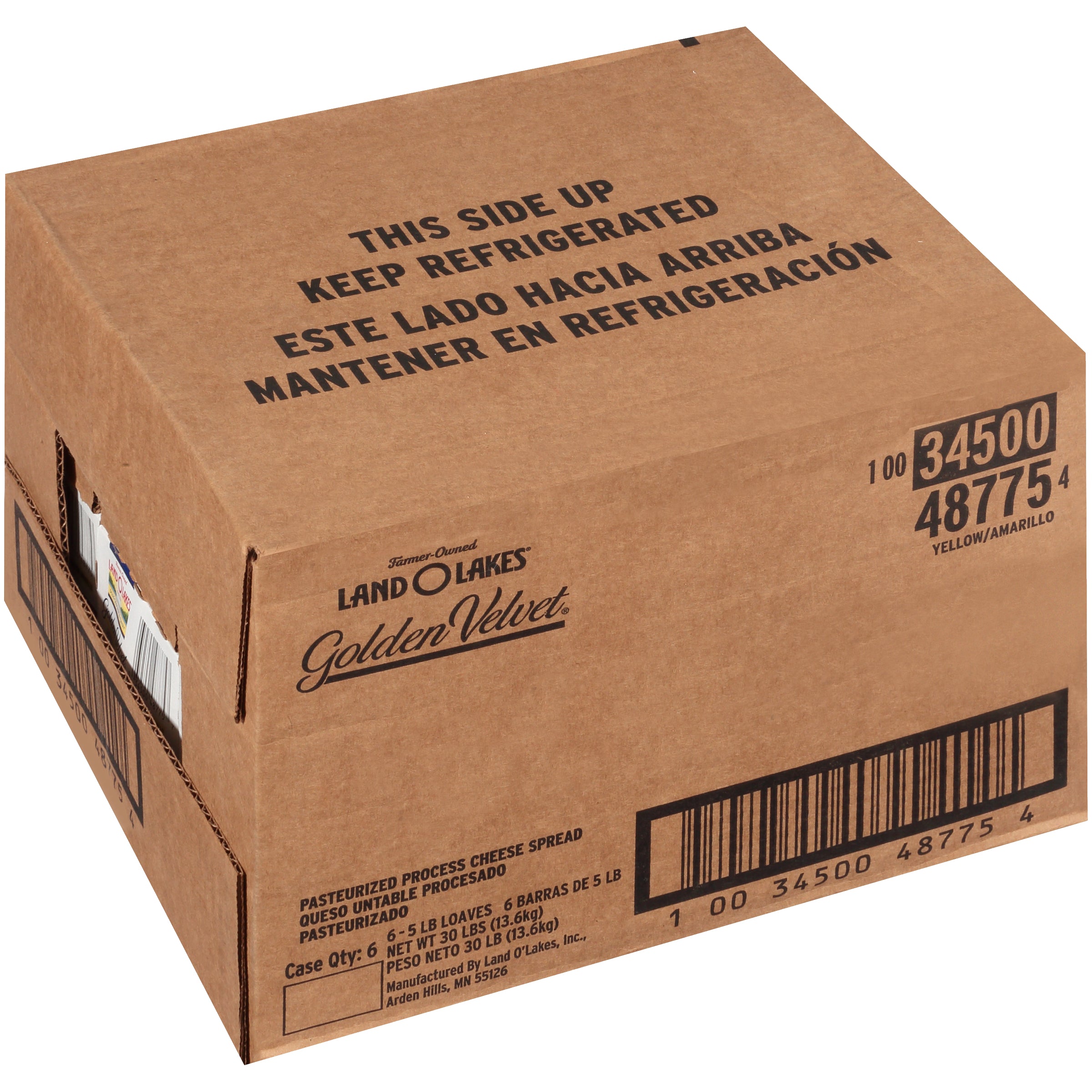 Land-O-Lakes® Golden Velvet® Cheese Spread Yellow 5 Pound Each - 6 Per Case.