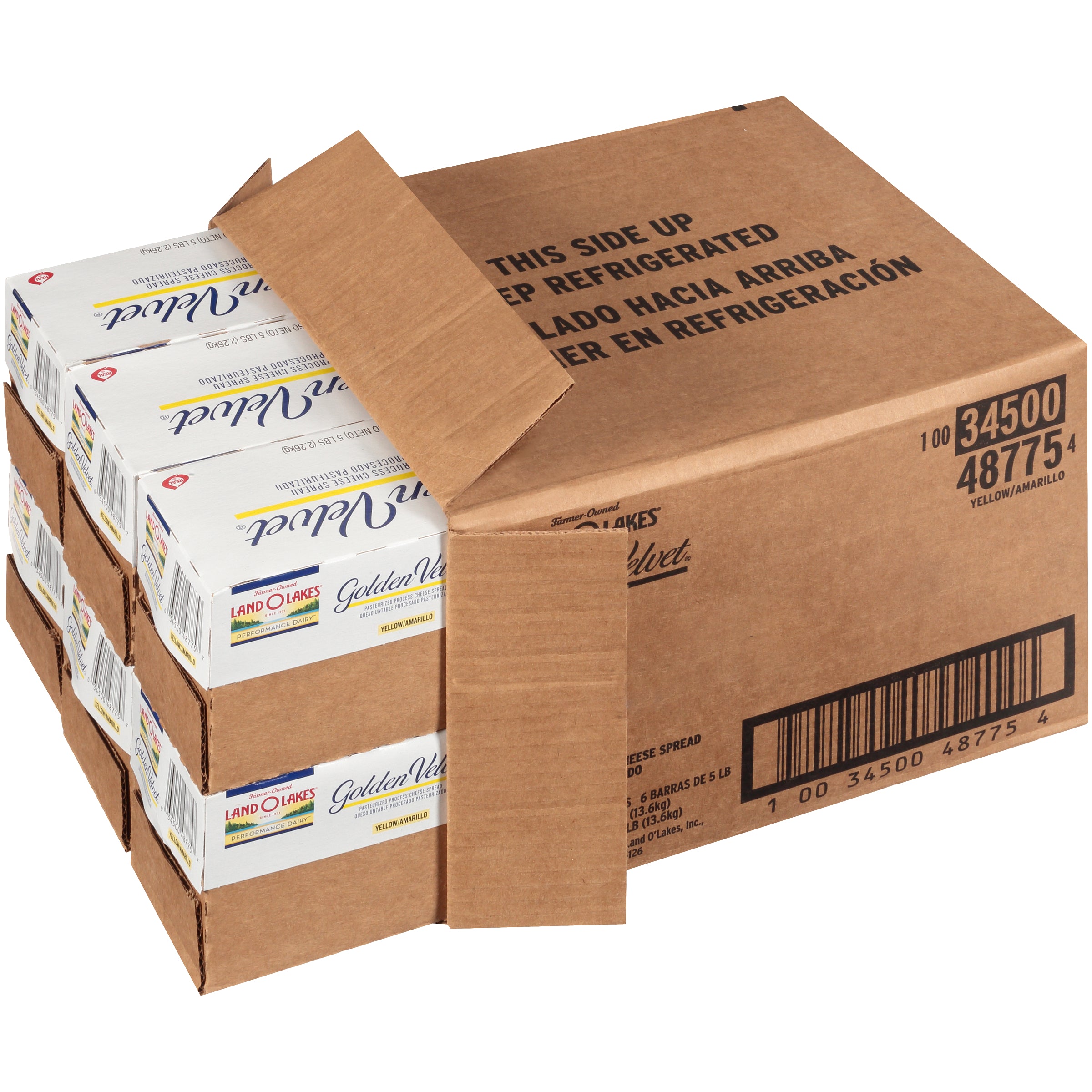 Land-O-Lakes® Golden Velvet® Cheese Spread Yellow 5 Pound Each - 6 Per Case.