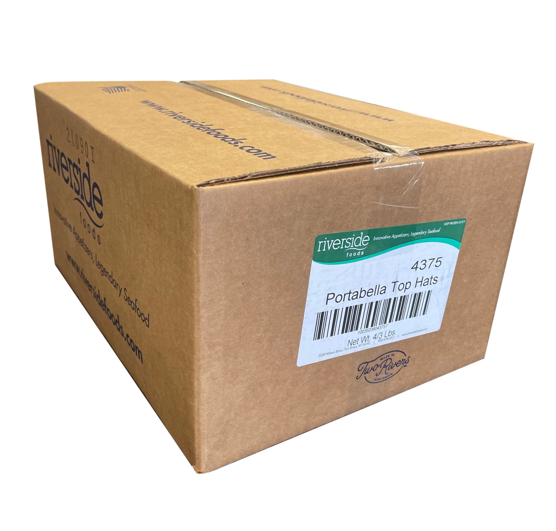 Riverside Foods Portabella Top Hats 3 Pound Each - 4 Per Case.