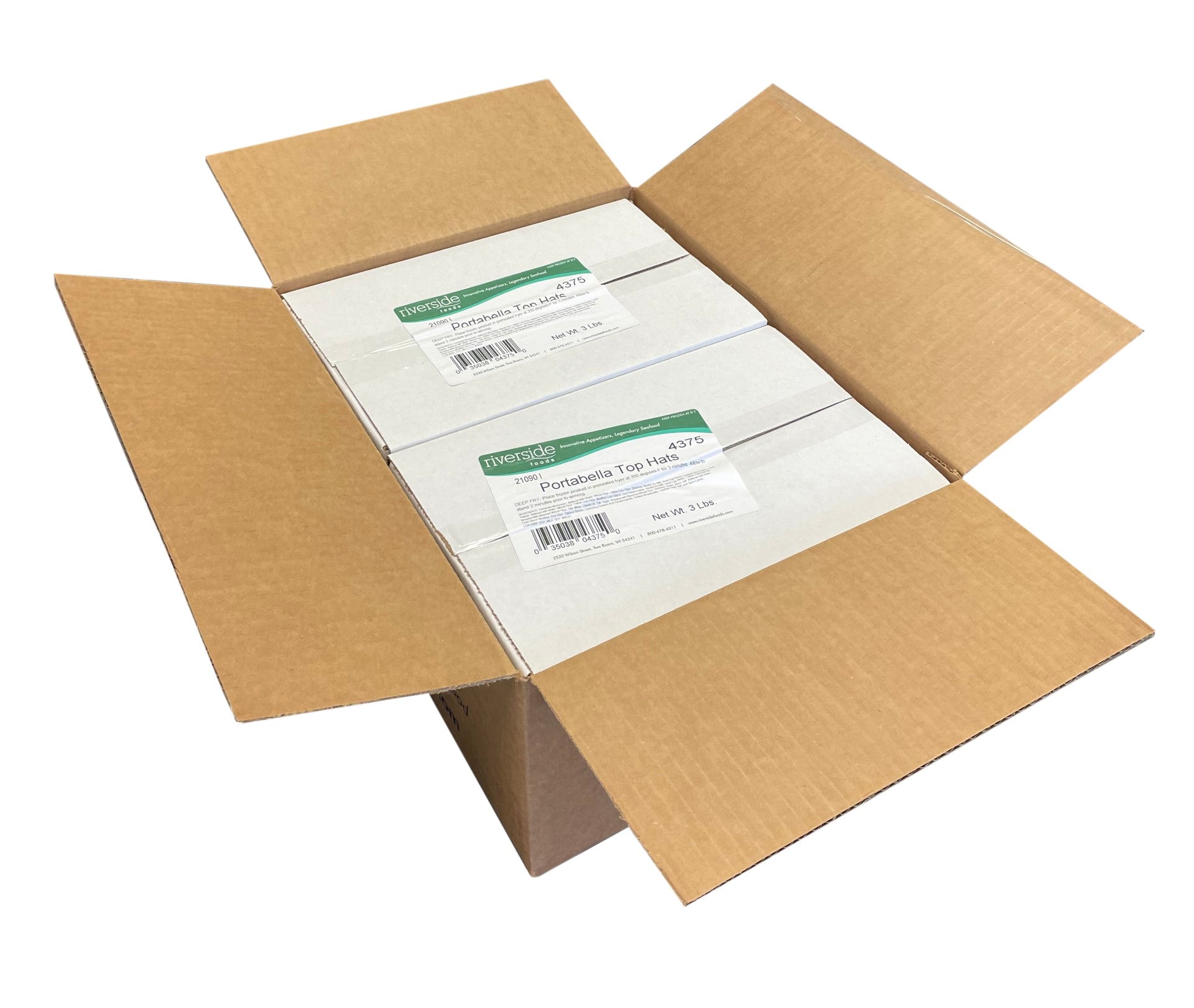 Riverside Foods Portabella Top Hats 3 Pound Each - 4 Per Case.