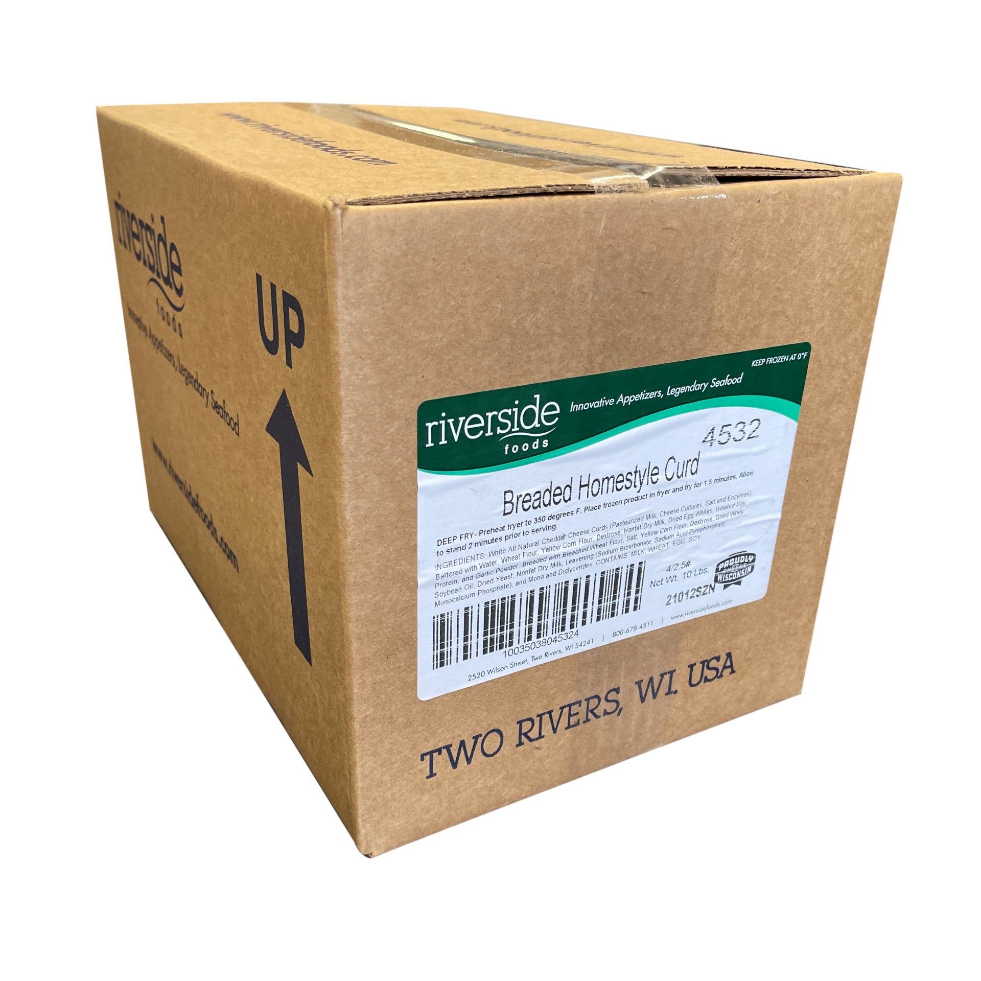 Riverside Foods Homestyle Curds 2.5 Pound Each - 4 Per Case.