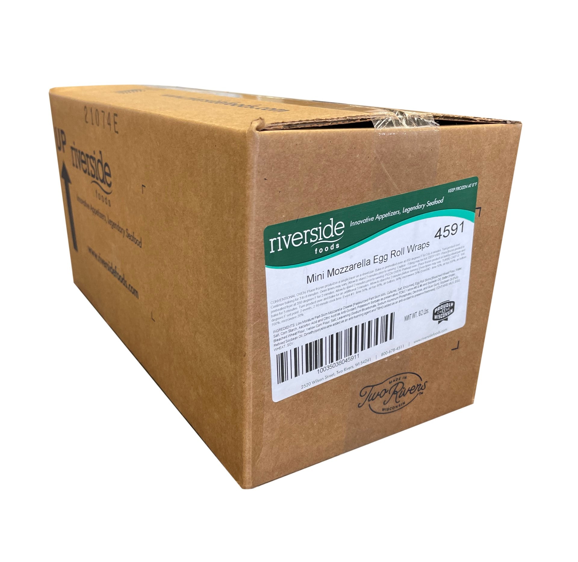 Mini Mozzarella Egg Rolls Wrap 2 Pound Each - 6 Per Case.