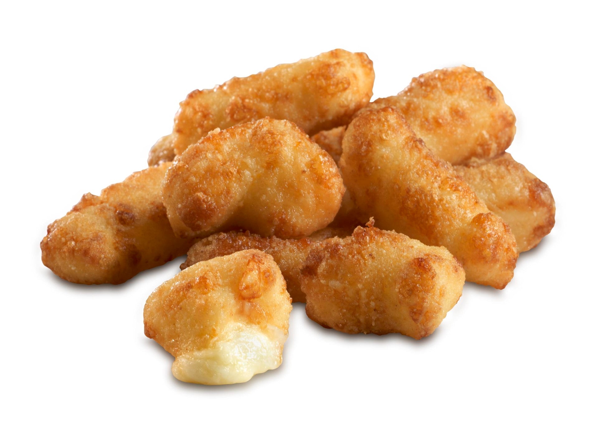 Trivers' Half Naked White Cheddar Curds 6.4 Ounce Size - 25 Per Case.