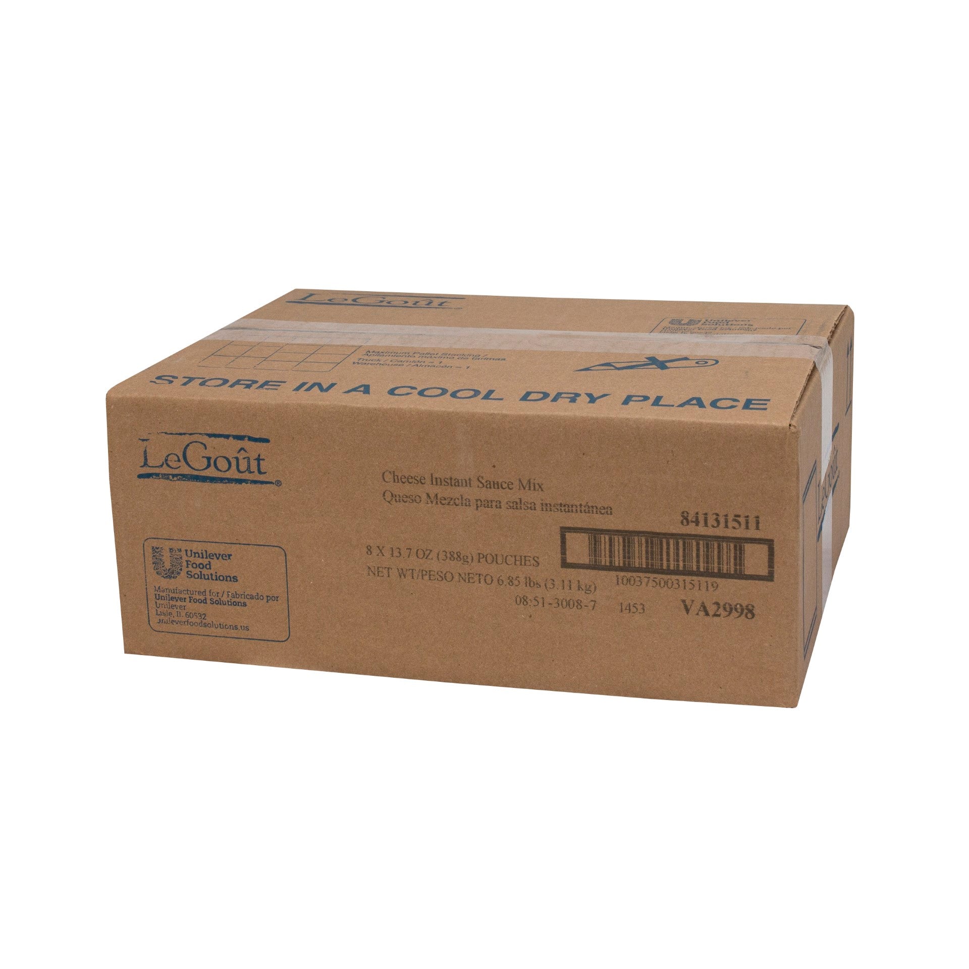 Legout Sauces Gravies Cheese Sauce 13.7 Ounce Size - 8 Per Case.