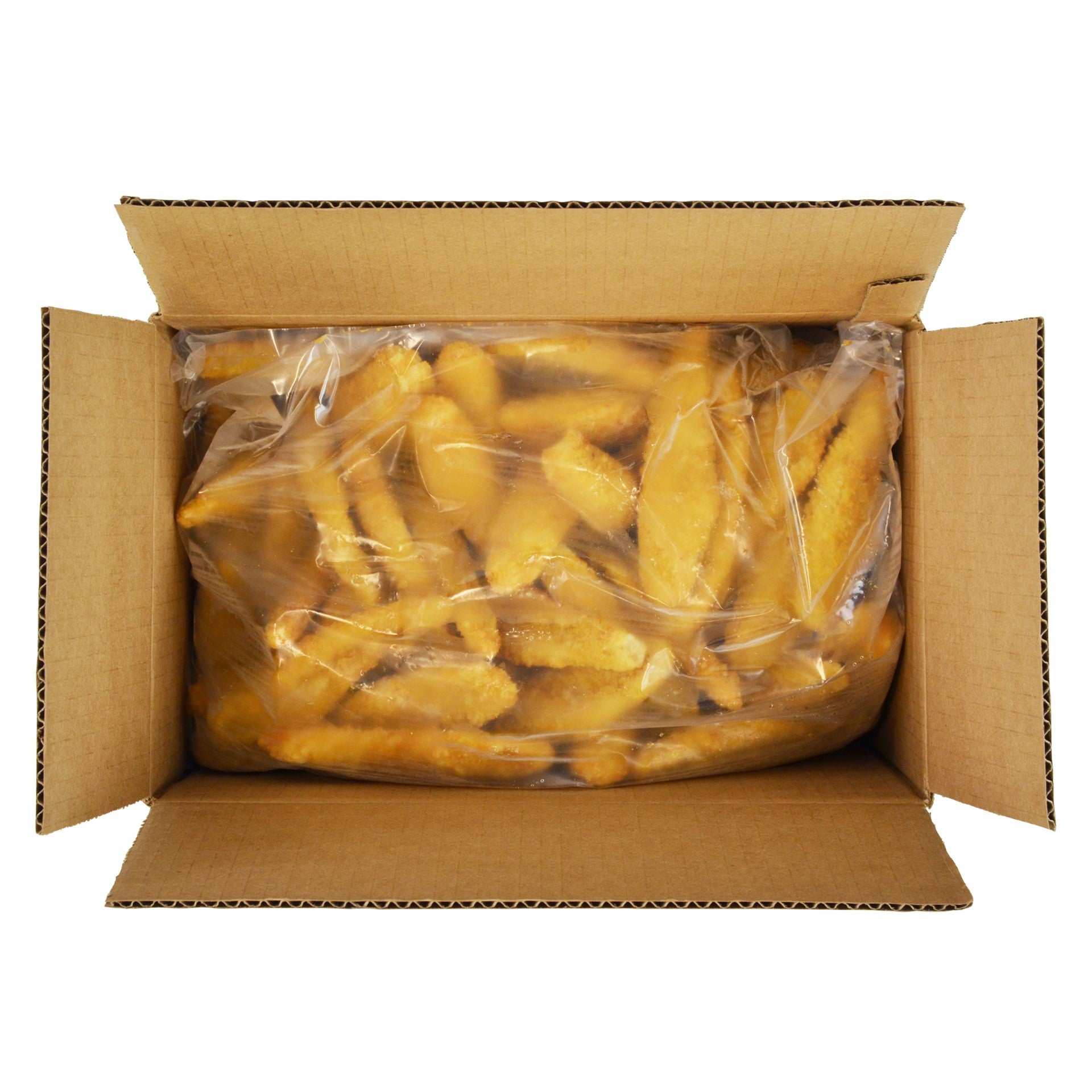 Chicken Fully Cooked Smartshapes Tater Chip Strip™breast Strip Fritter 5 Pound Each - 2 Per Case.