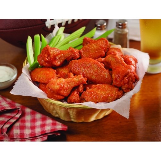 Wayne Farms Buffaloos Spicy Fully Cooked Buffalo Chicken Wings 4.5 Pound Each - 2 Per Case.