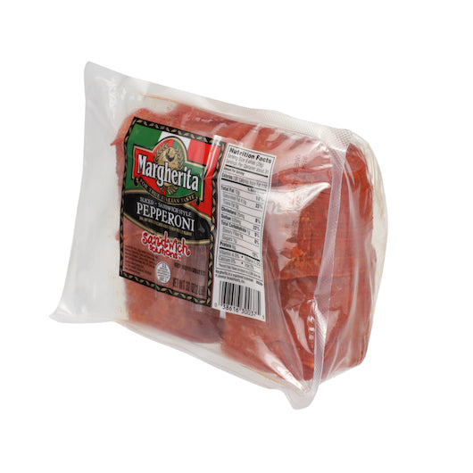 Margherita Sandwich Style 3" Sliced Pepperoni 2.03 Pound Each - 8 Per Case.