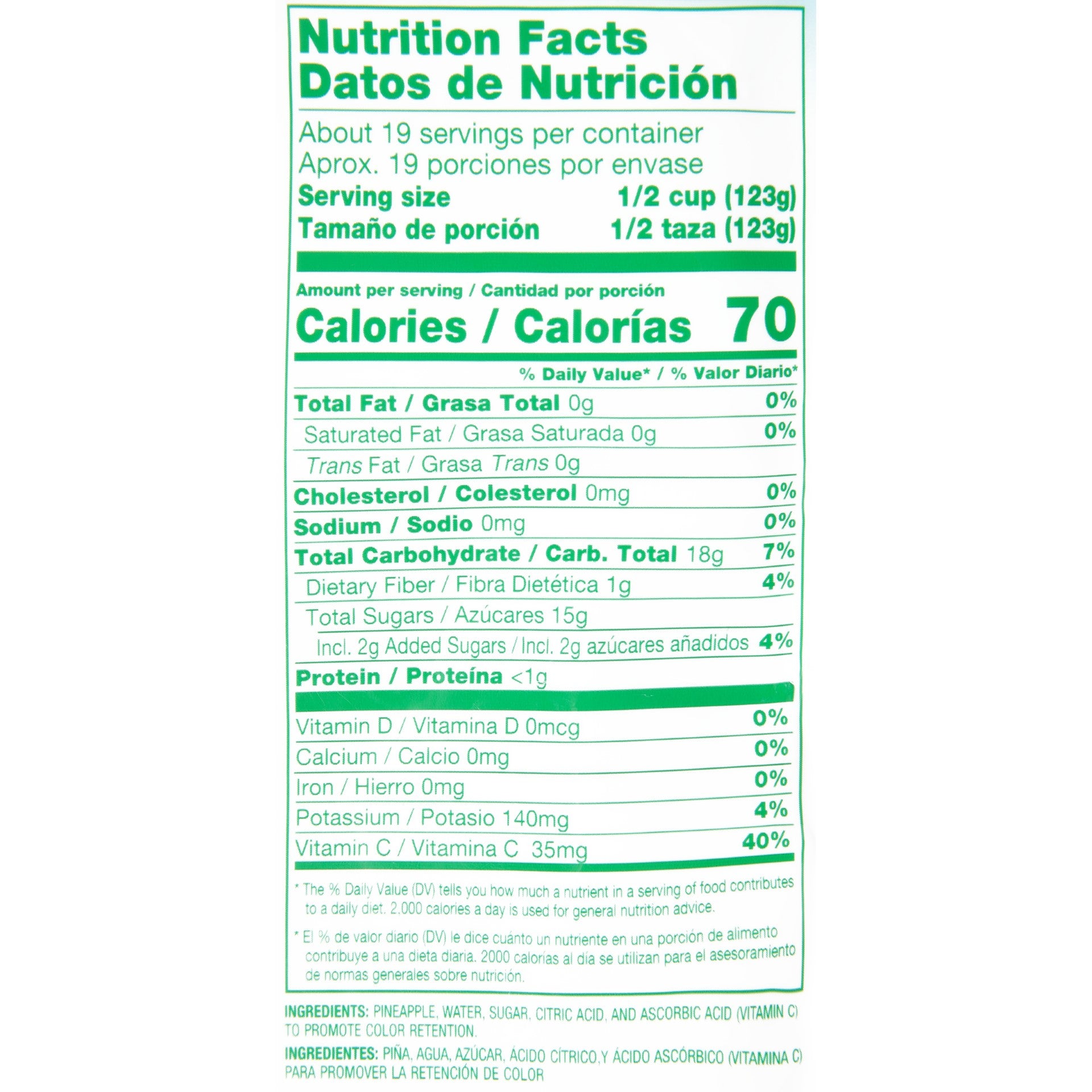 Pineapple Chunks Fancy In Extra Light Syrup 81 Ounce Size - 6 Per Case.