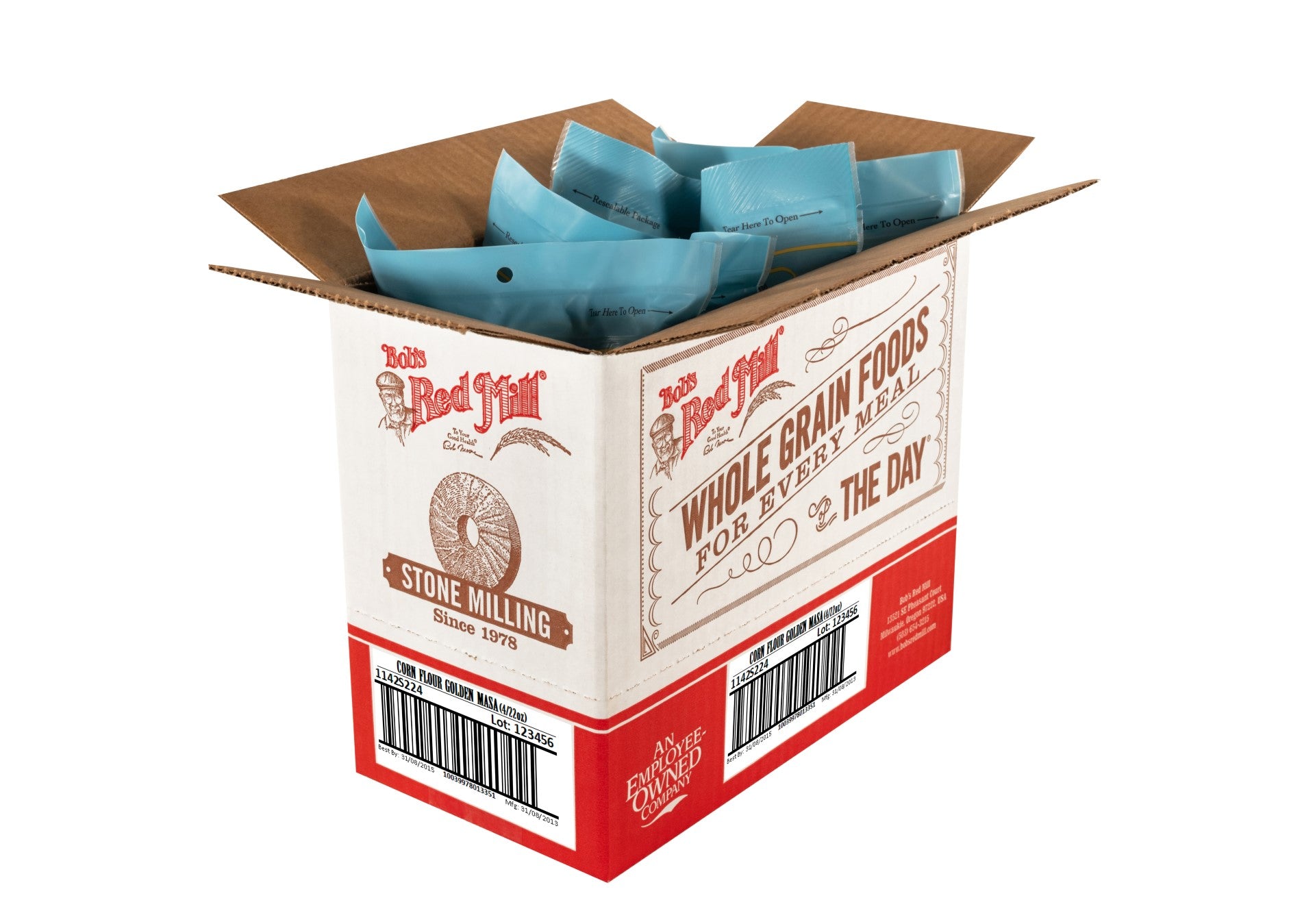 Bob's Red Mill Golden Corn Flour Masa Harinaone Four Pouches 22 Ounce Size - 4 Per Case.