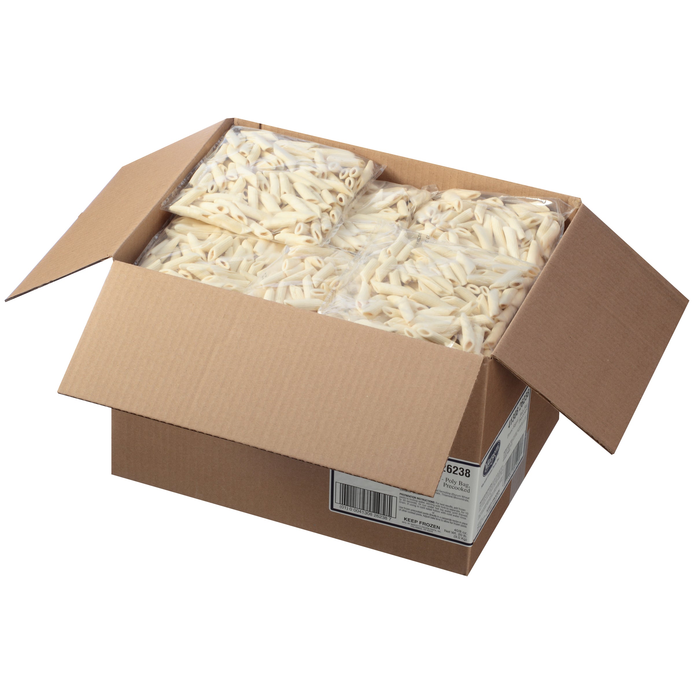 Marzetti Frozen Pasta Penne Rigati 8 Ounce Size - 40 Per Case.