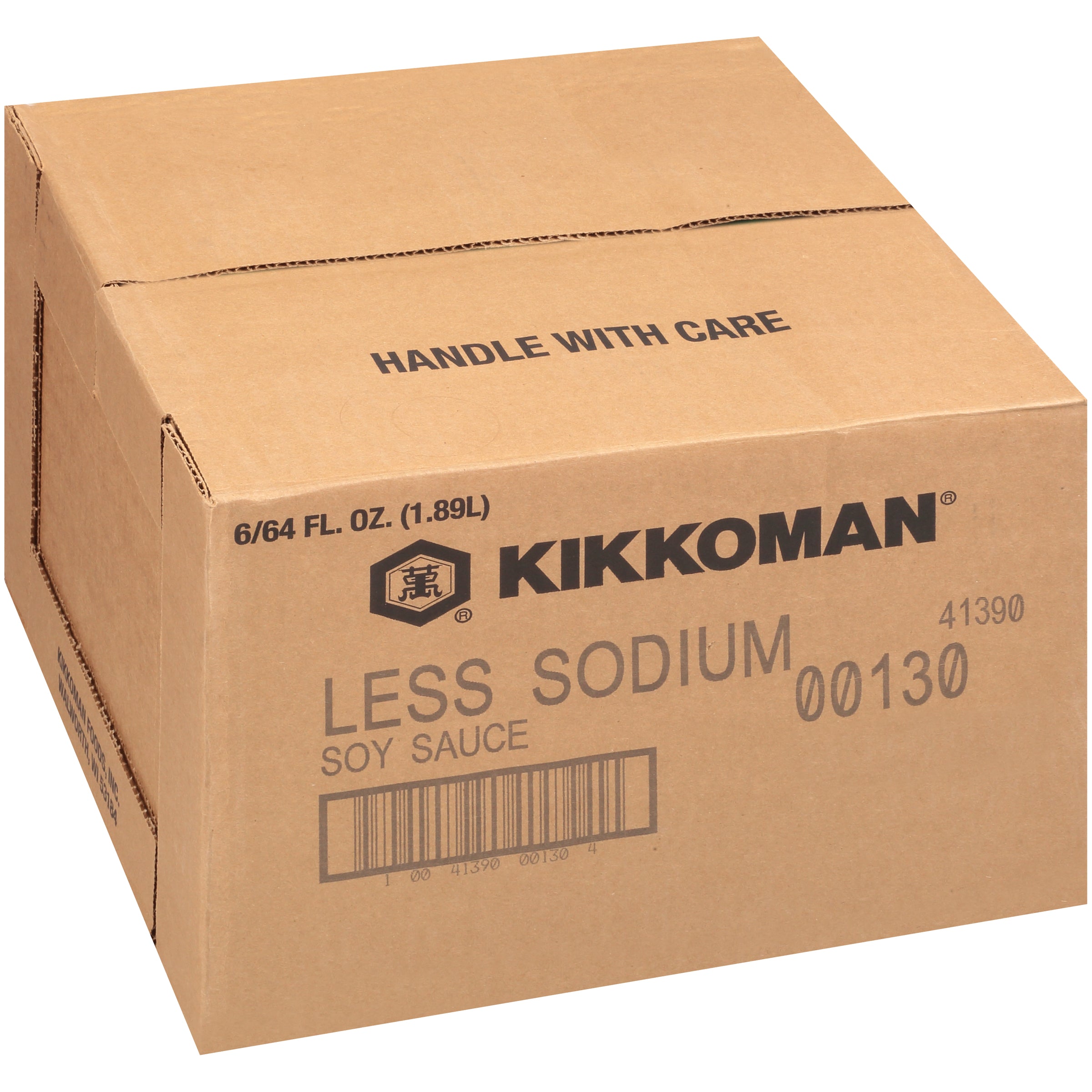 Kikkoman Soy Sauce, Less Sodium, 64 oz