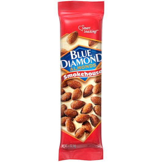 Blue Diamond Smokehouse Almonds Tube 1.5 Ounce Size - 144 Per Case.