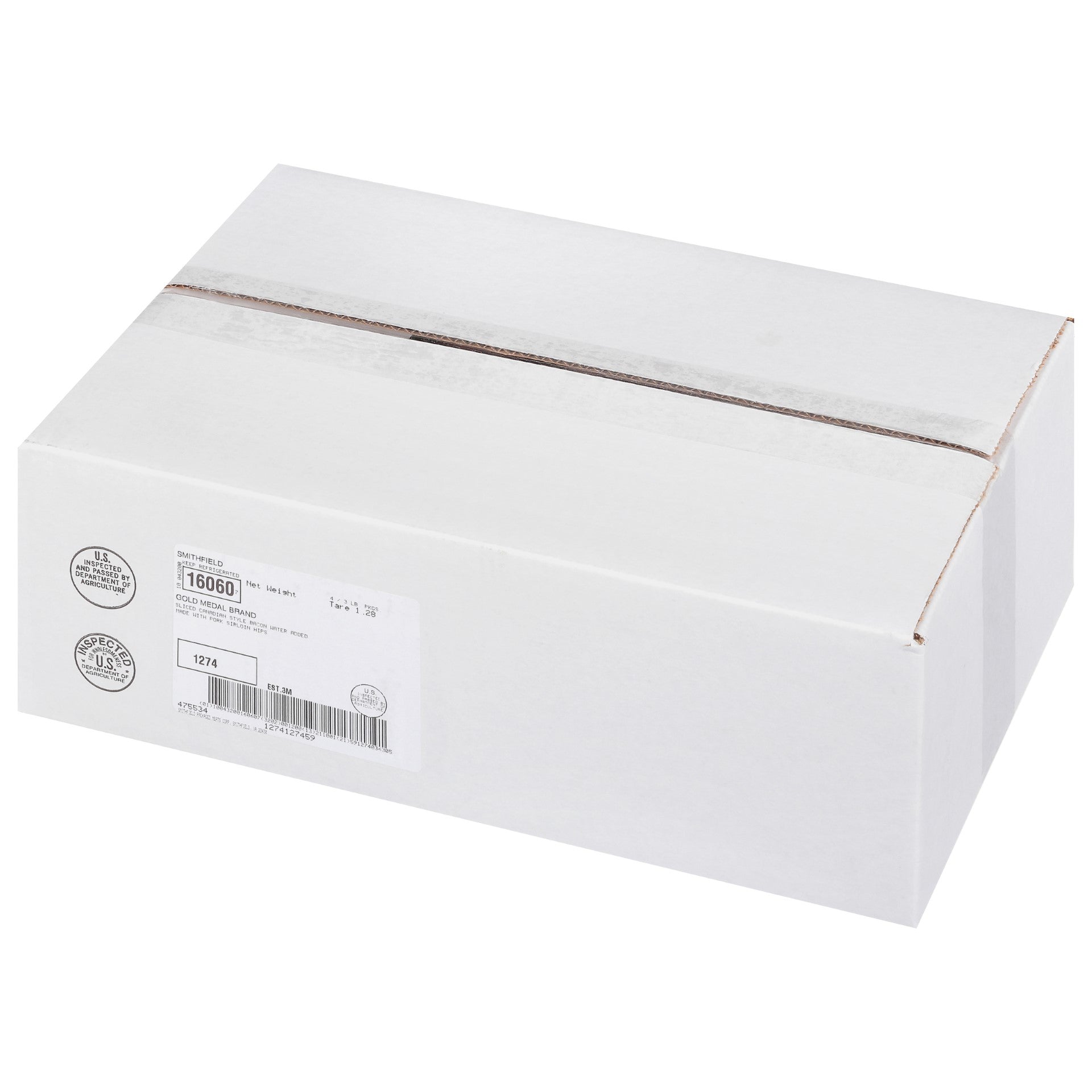 Lunch Meat Canadian Bacon 3 Pound Each - 4 Per Case.