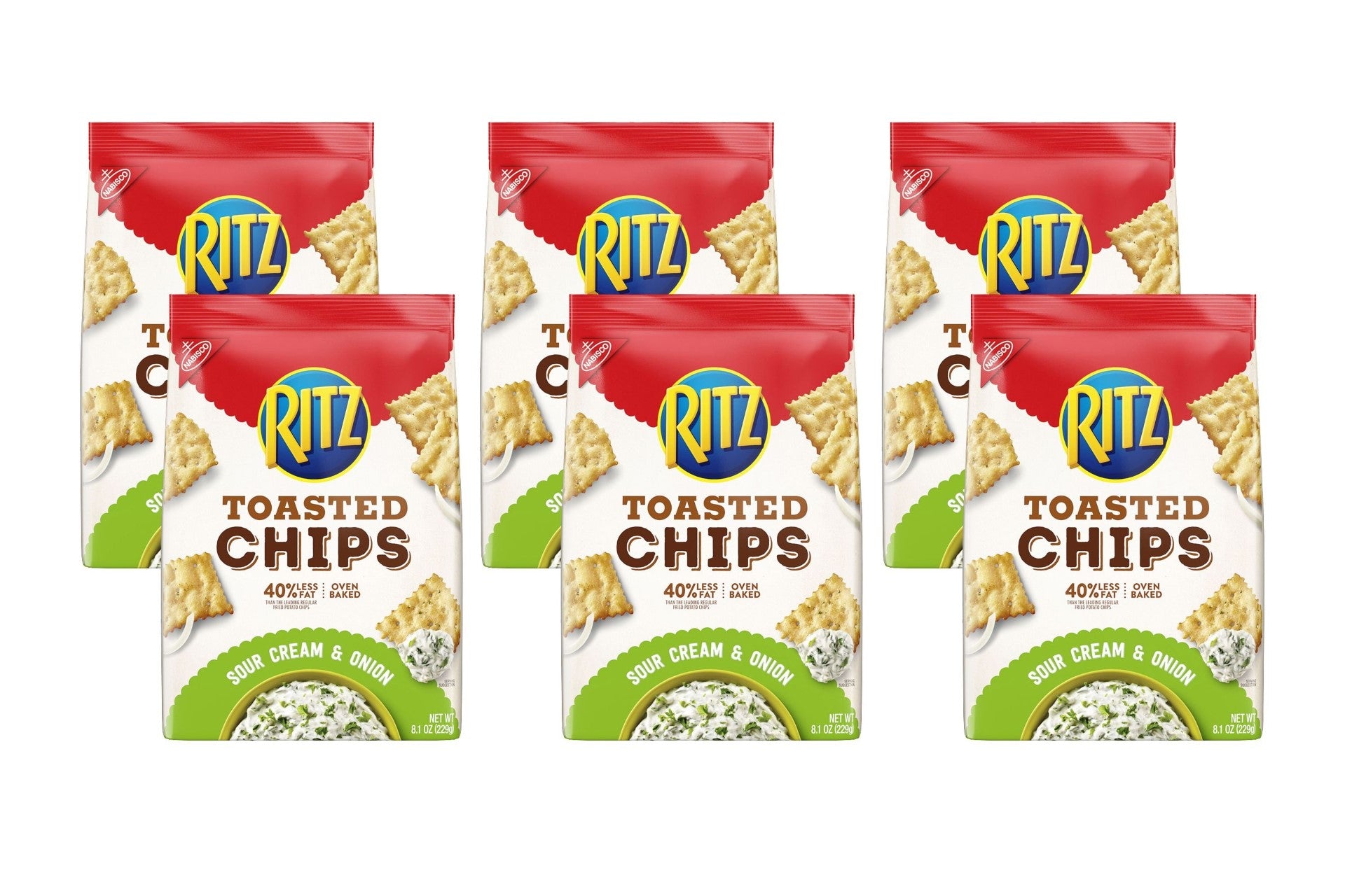 Ritz Chips Sr Crm & Onion 8.1 Ounce Size - 6 Per Case.