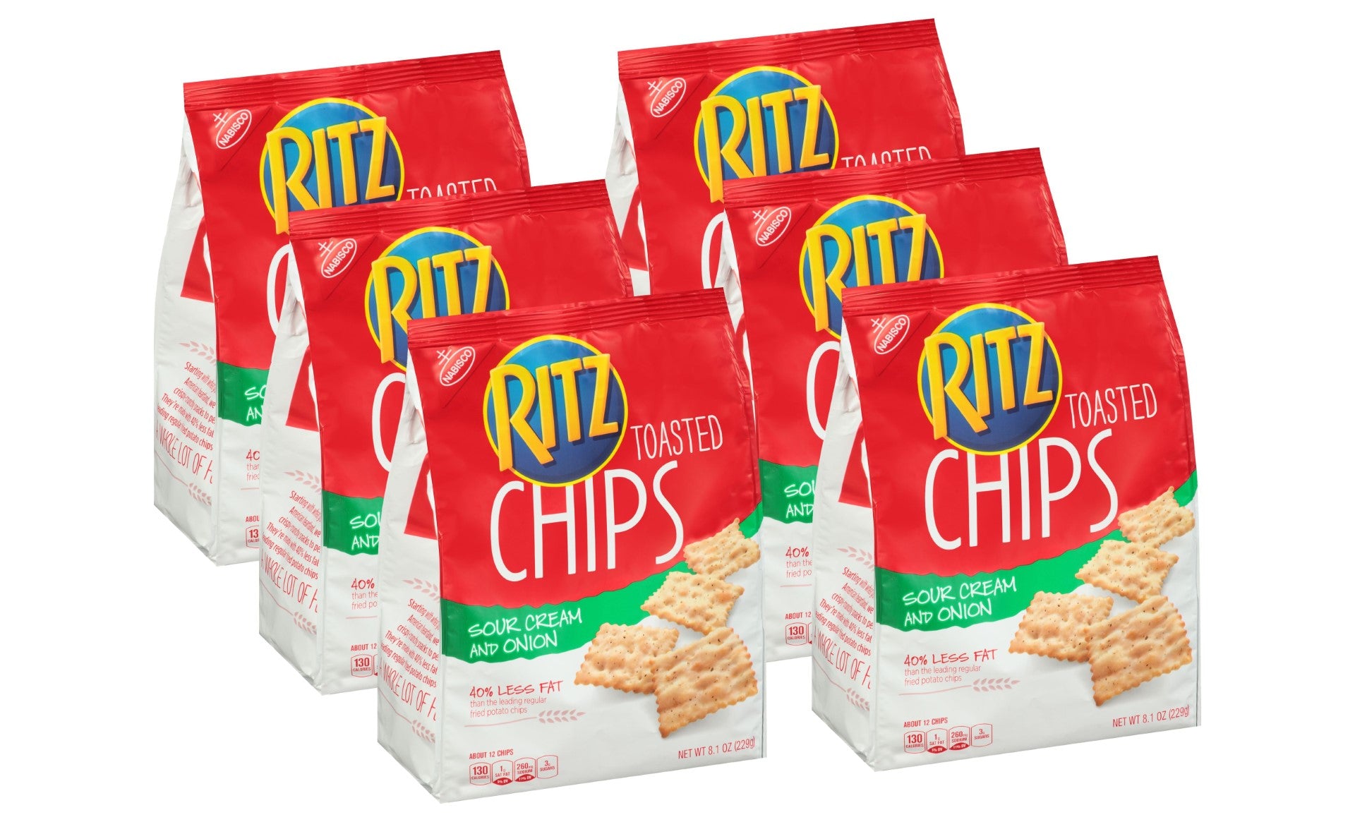 Ritz Chips Sr Crm & Onion 8.1 Ounce Size - 6 Per Case.