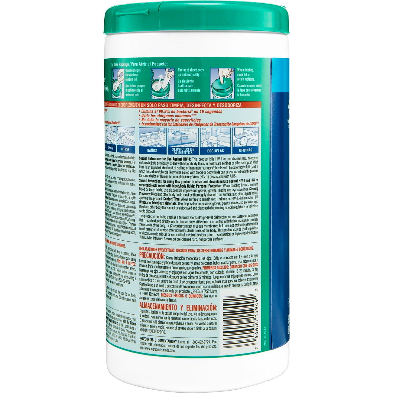 Cloroxpro Disinfectant Commercial Solutionswipes Fresh Scent 75 Count Packs - 6 Per Case.