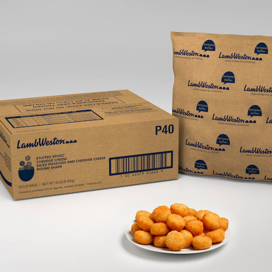 Stuffed Spudz® Diced Potatoes And Cheddar Cheese 3 Pound Each - 6 Per Case.