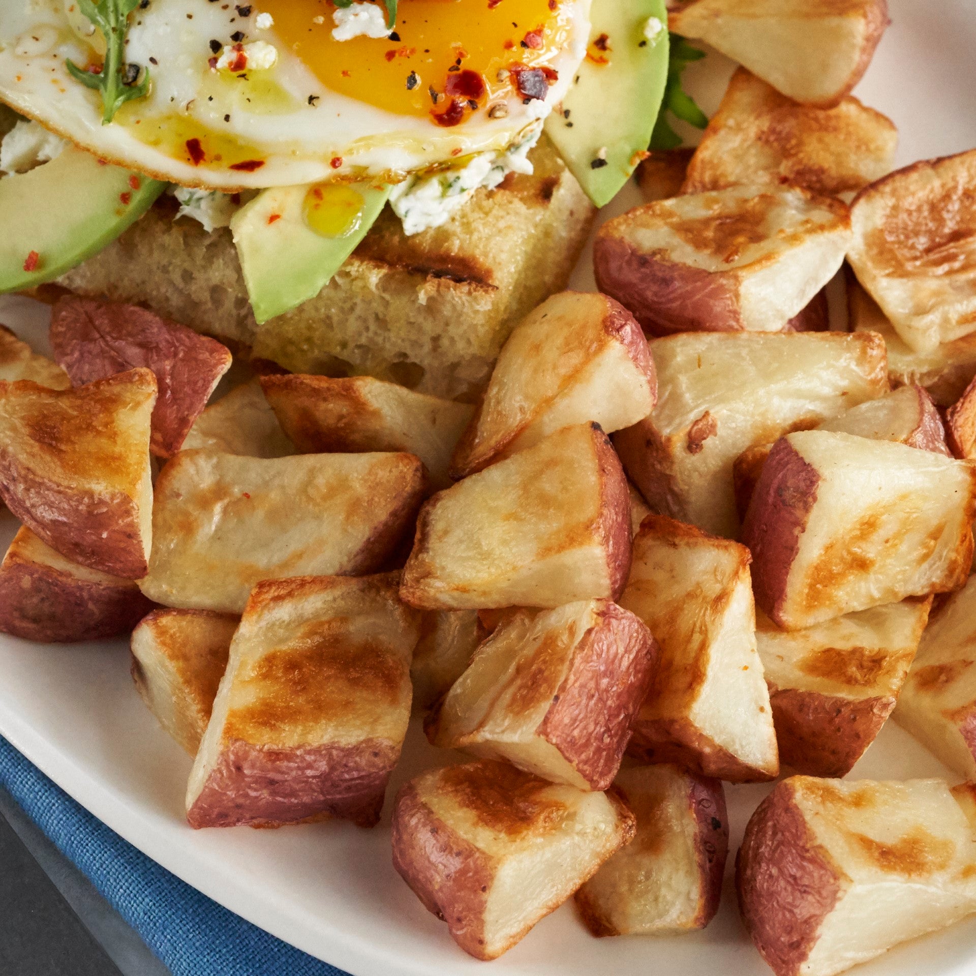 Lamb Weston® Oven Roasted Red Skin Tri Cut Dice Frozen Potatoes 6 Pound Each - 6 Per Case.