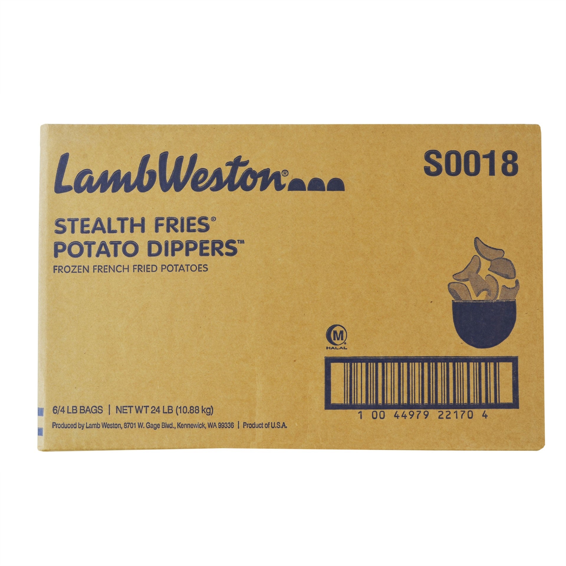 Stealth Fries Potato Dippers 4 Pound Each - 6 Per Case.