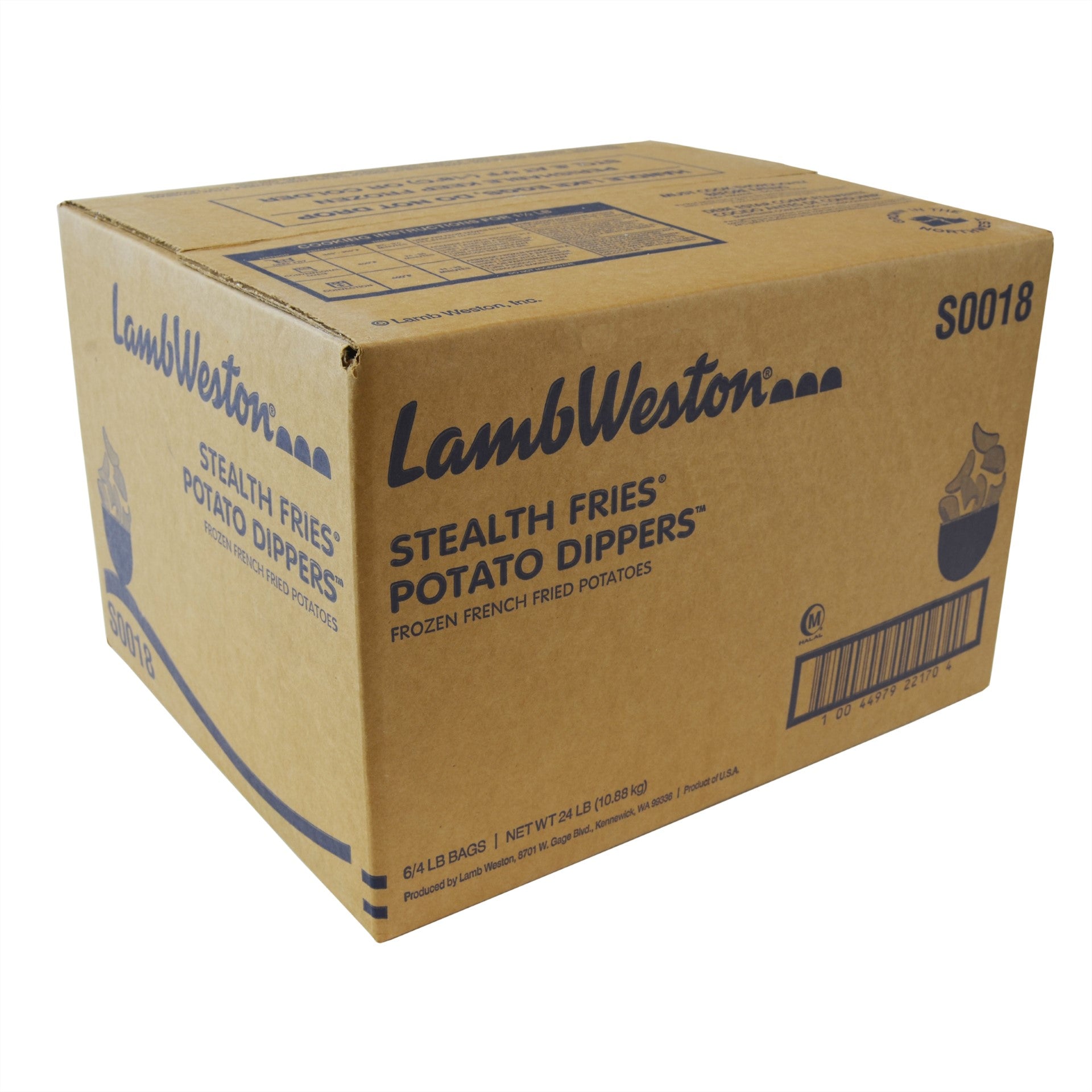 Stealth Fries Potato Dippers 4 Pound Each - 6 Per Case.