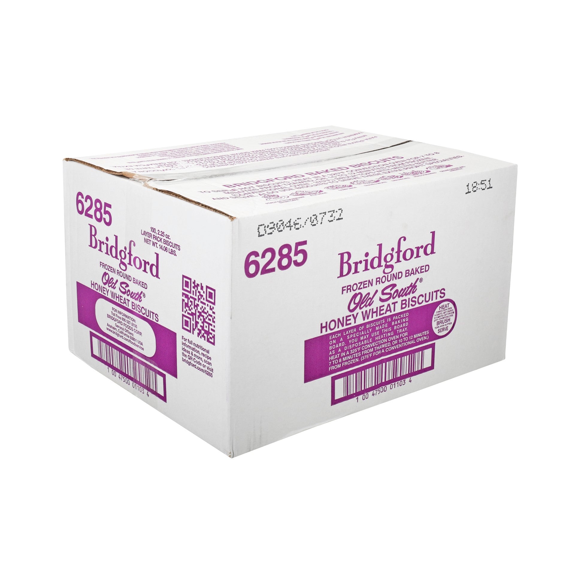 Bridgford Honey Whole Wheat Biscuits Layer (Whole Grain) 100 Piece - 1 Per Case.