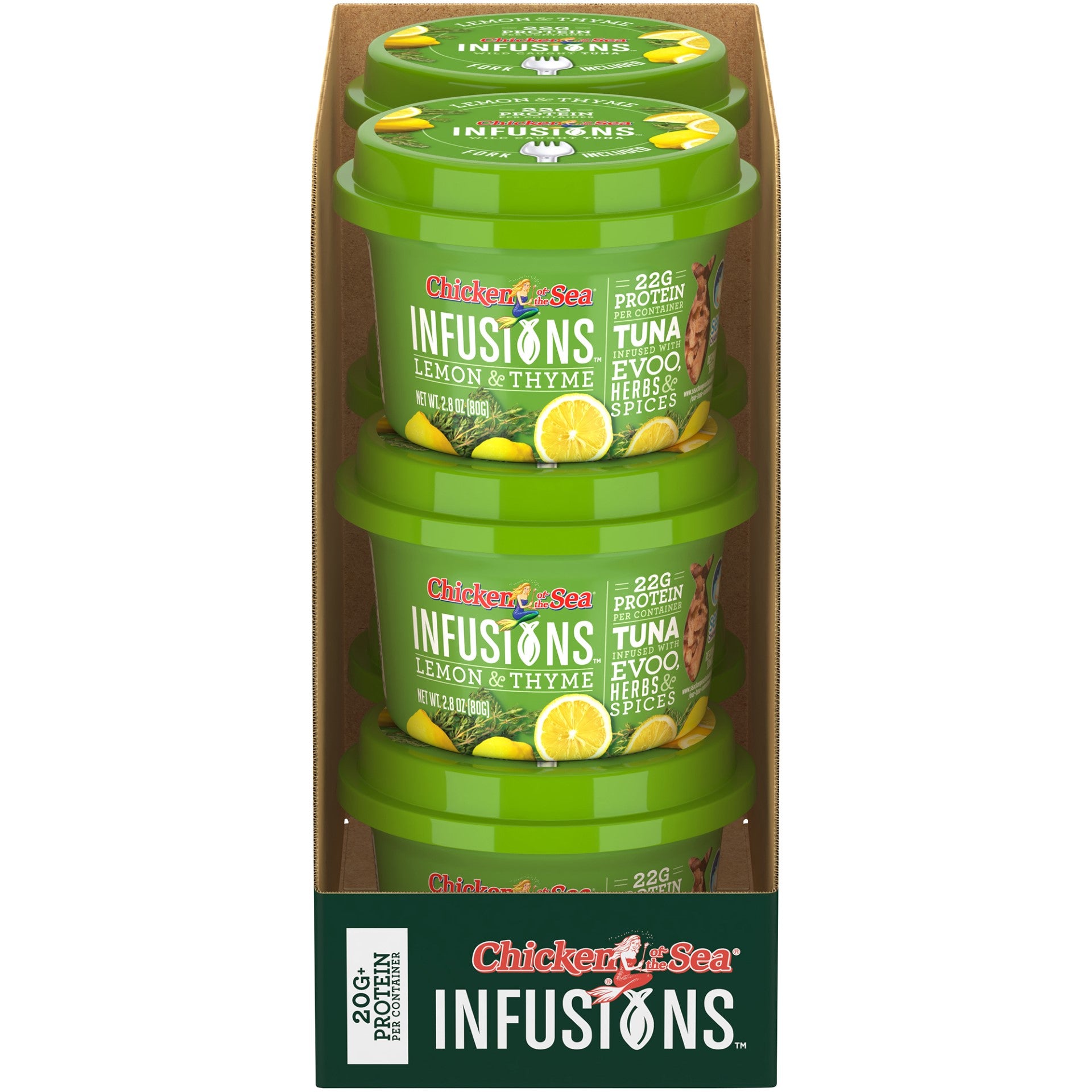 Chicken Of The Sea Infusions Tuna With Lemon& Thyme 2.8 Ounce Size - 6 Per Case.