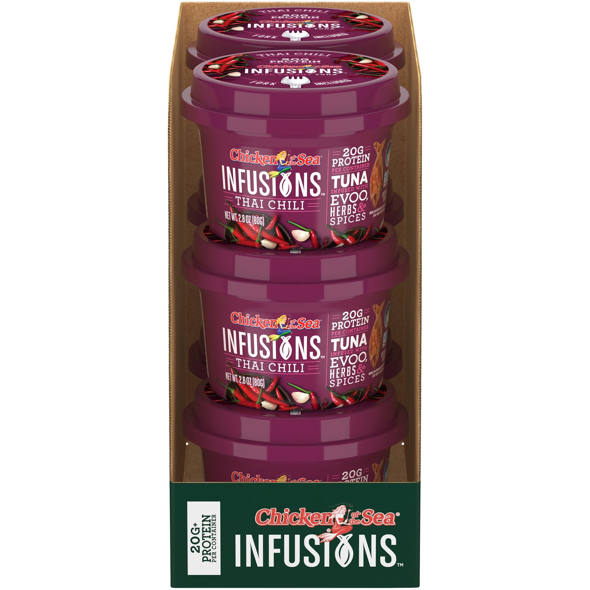 Chicken Of The Sea Infusions Tuna With Thai Chili 2.8 Ounce Size - 6 Per Case.
