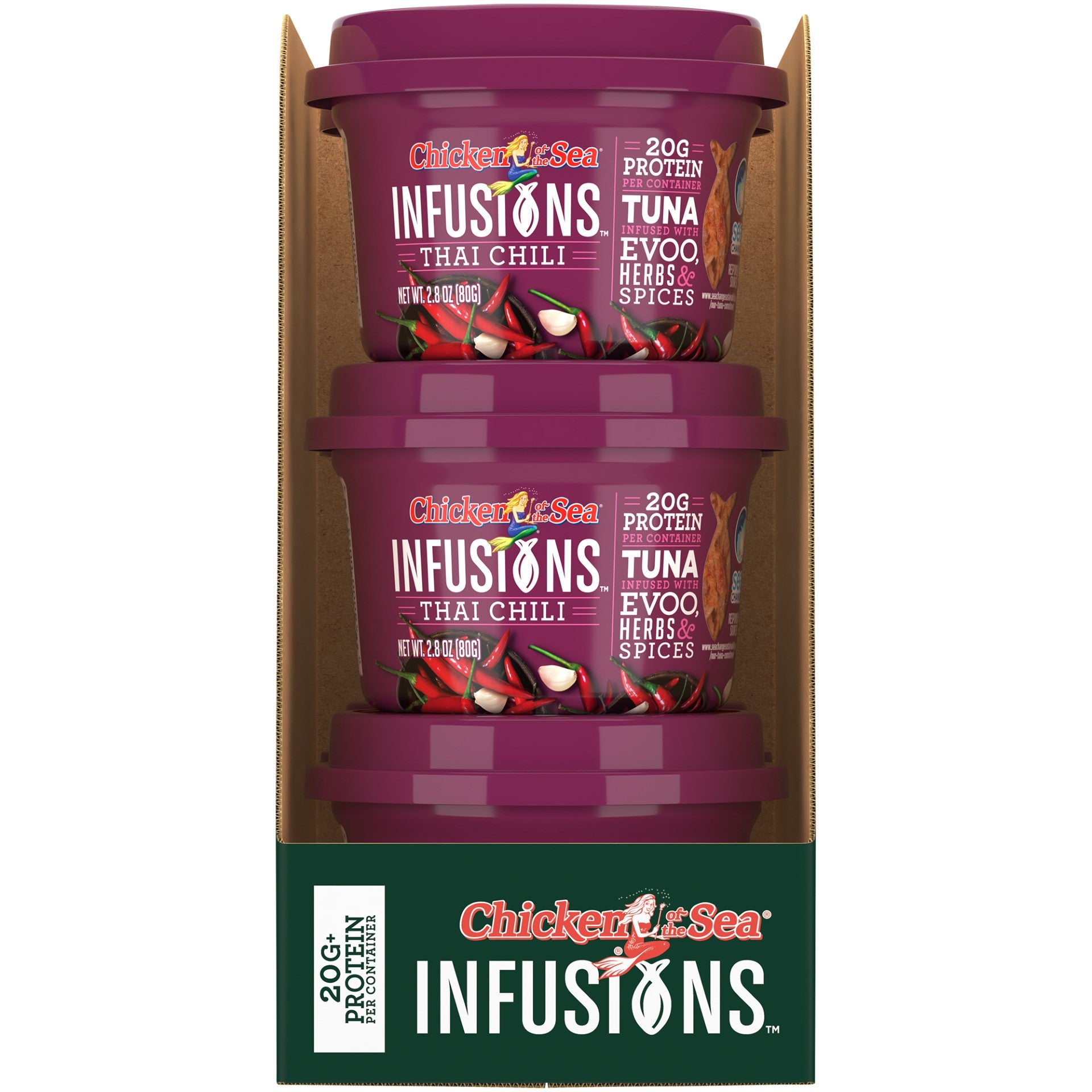 Chicken Of The Sea Infusions Tuna With Thai Chili 2.8 Ounce Size - 6 Per Case.