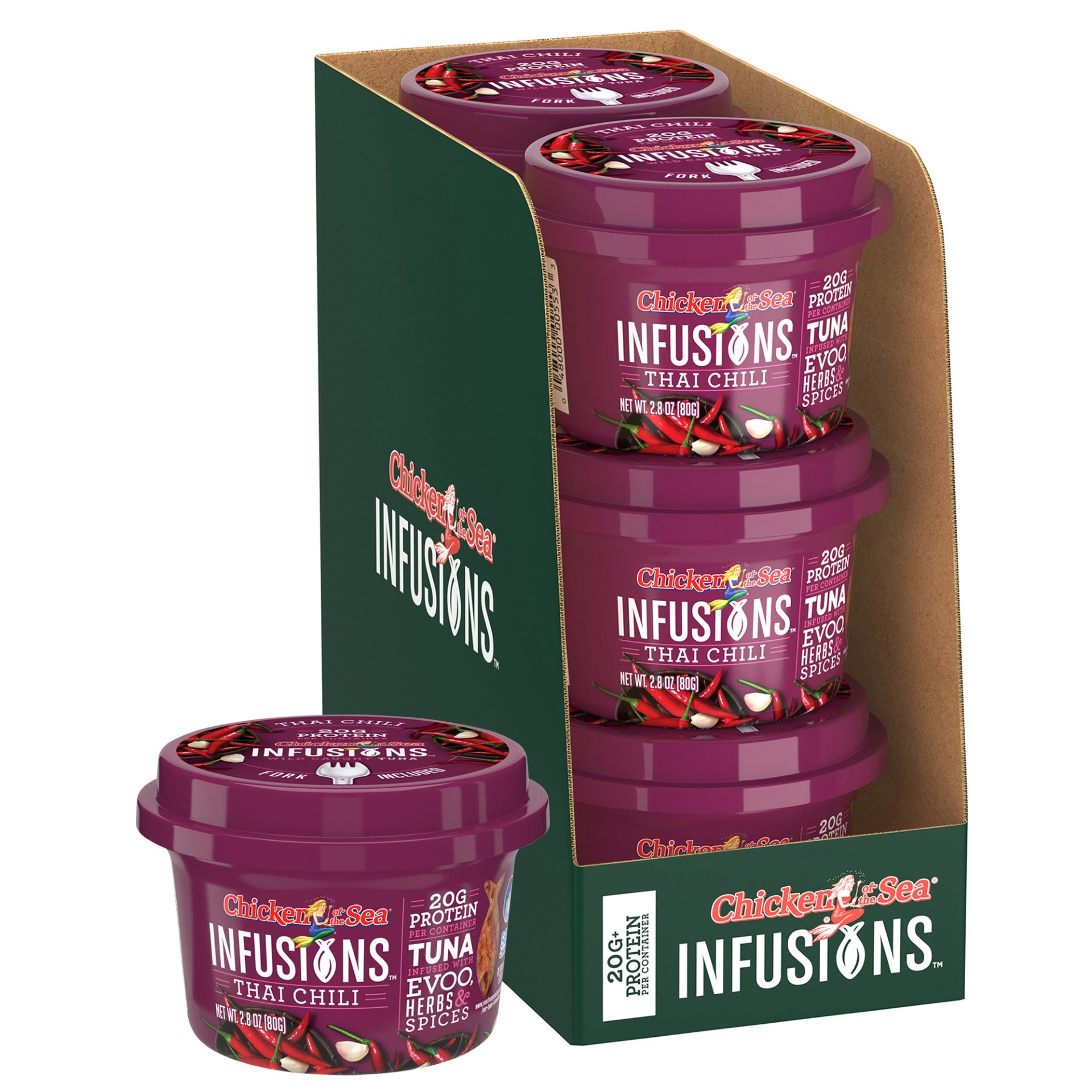 Chicken Of The Sea Infusions Tuna With Thai Chili 2.8 Ounce Size - 6 Per Case.