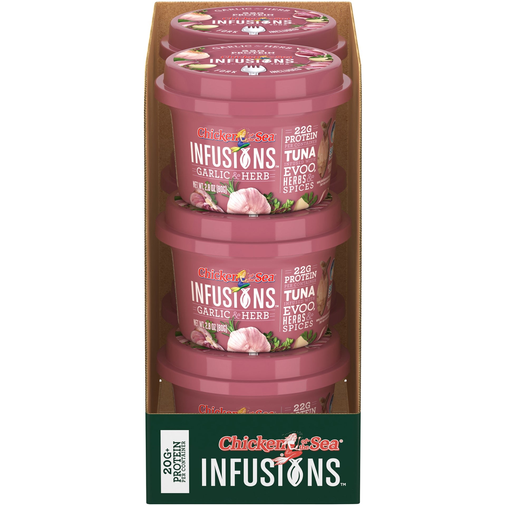 Chicken Of The Sea Infusions Tuna With Garlic& Herb 2.8 Ounce Size - 6 Per Case.