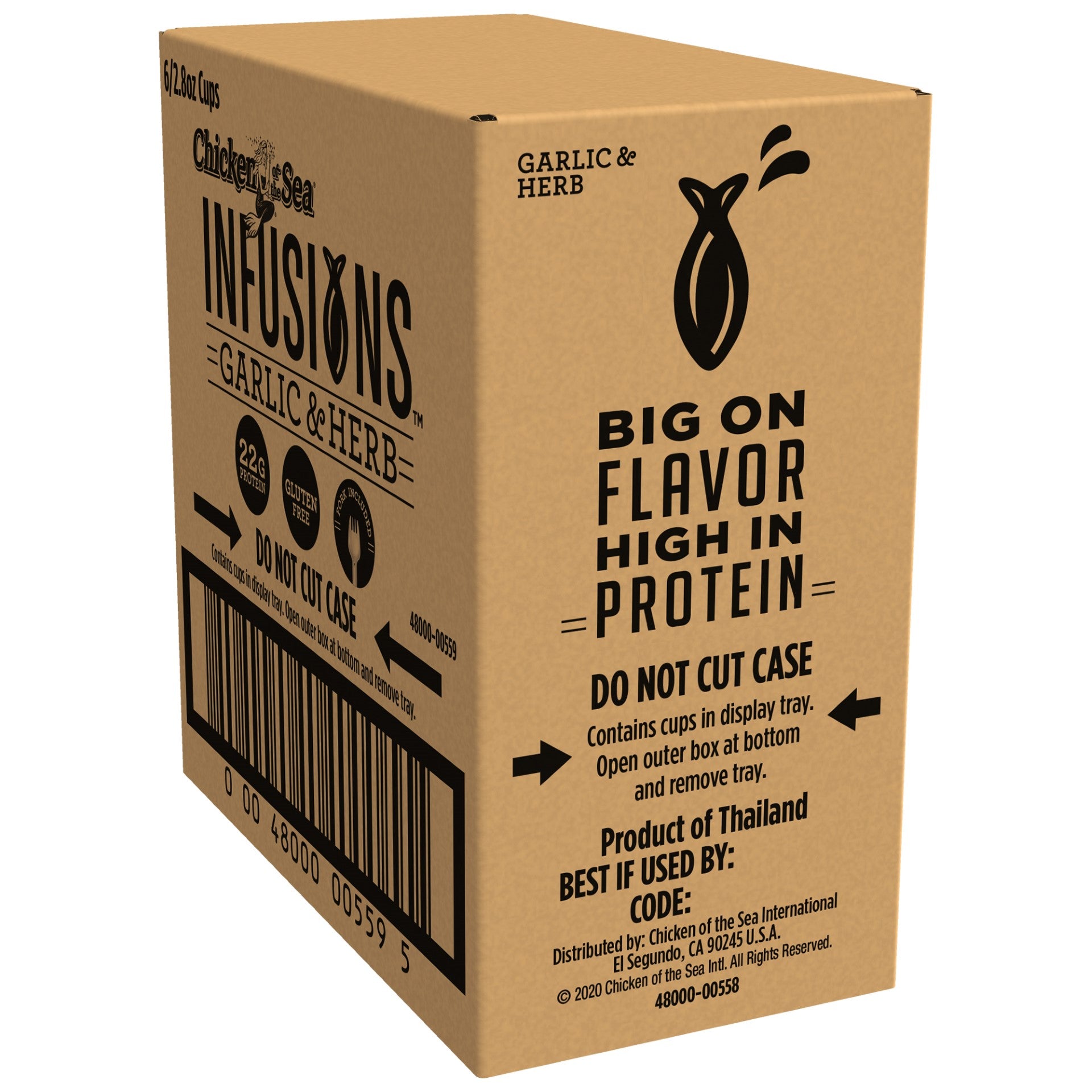 Chicken Of The Sea Infusions Tuna With Garlic& Herb 2.8 Ounce Size - 6 Per Case.