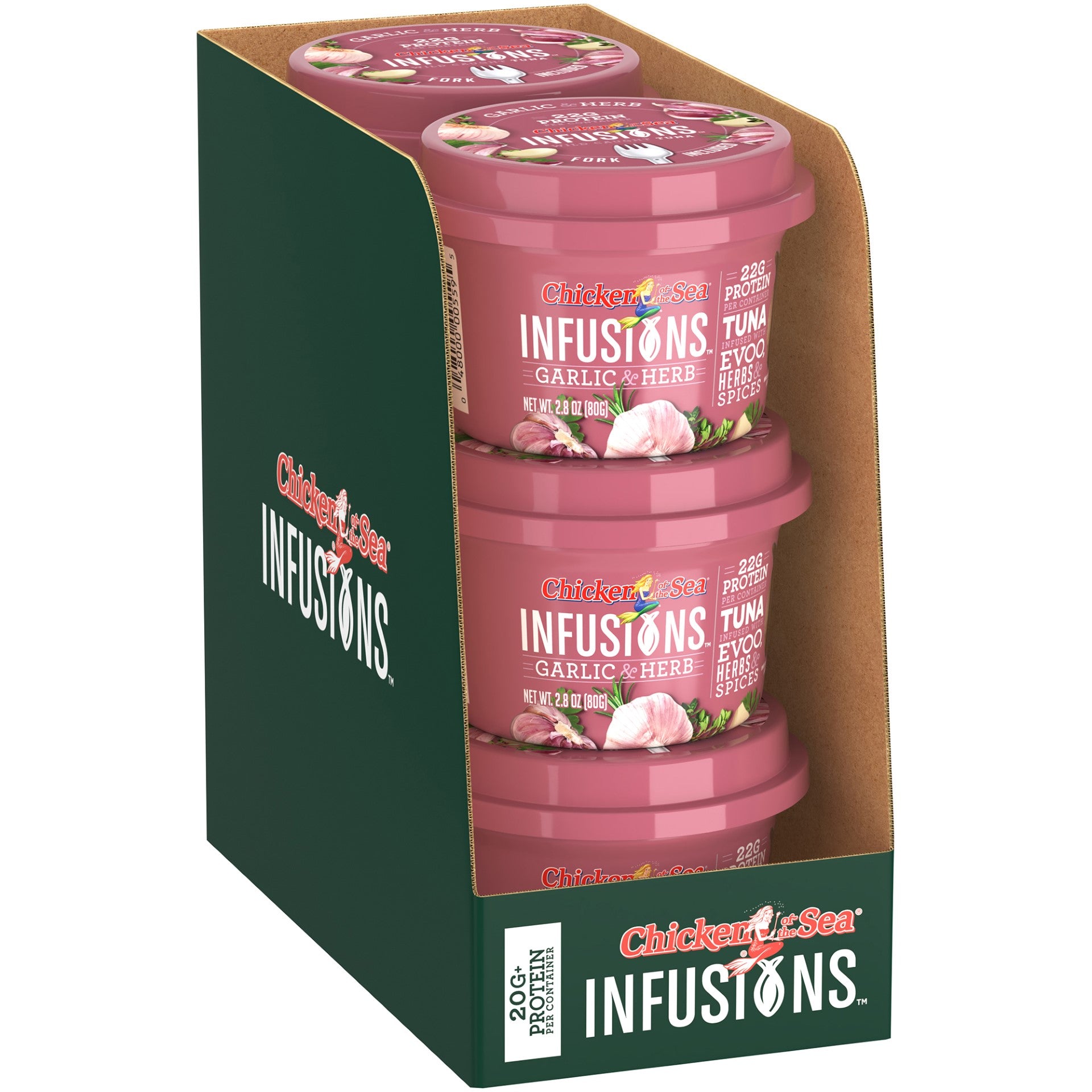 Chicken Of The Sea Infusions Tuna With Garlic& Herb 2.8 Ounce Size - 6 Per Case.