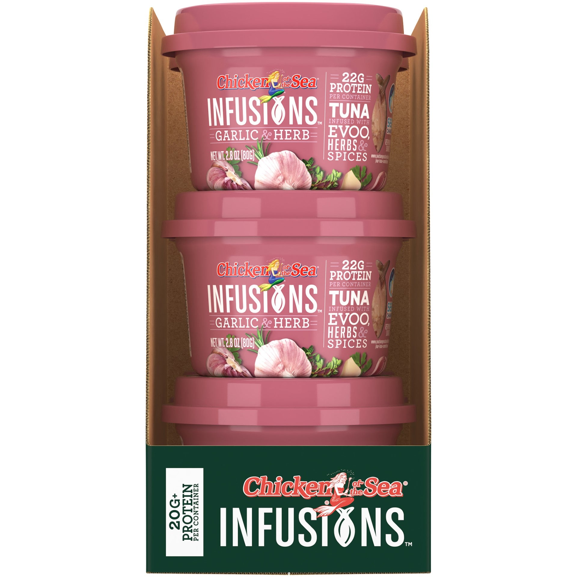 Chicken Of The Sea Infusions Tuna With Garlic& Herb 2.8 Ounce Size - 6 Per Case.