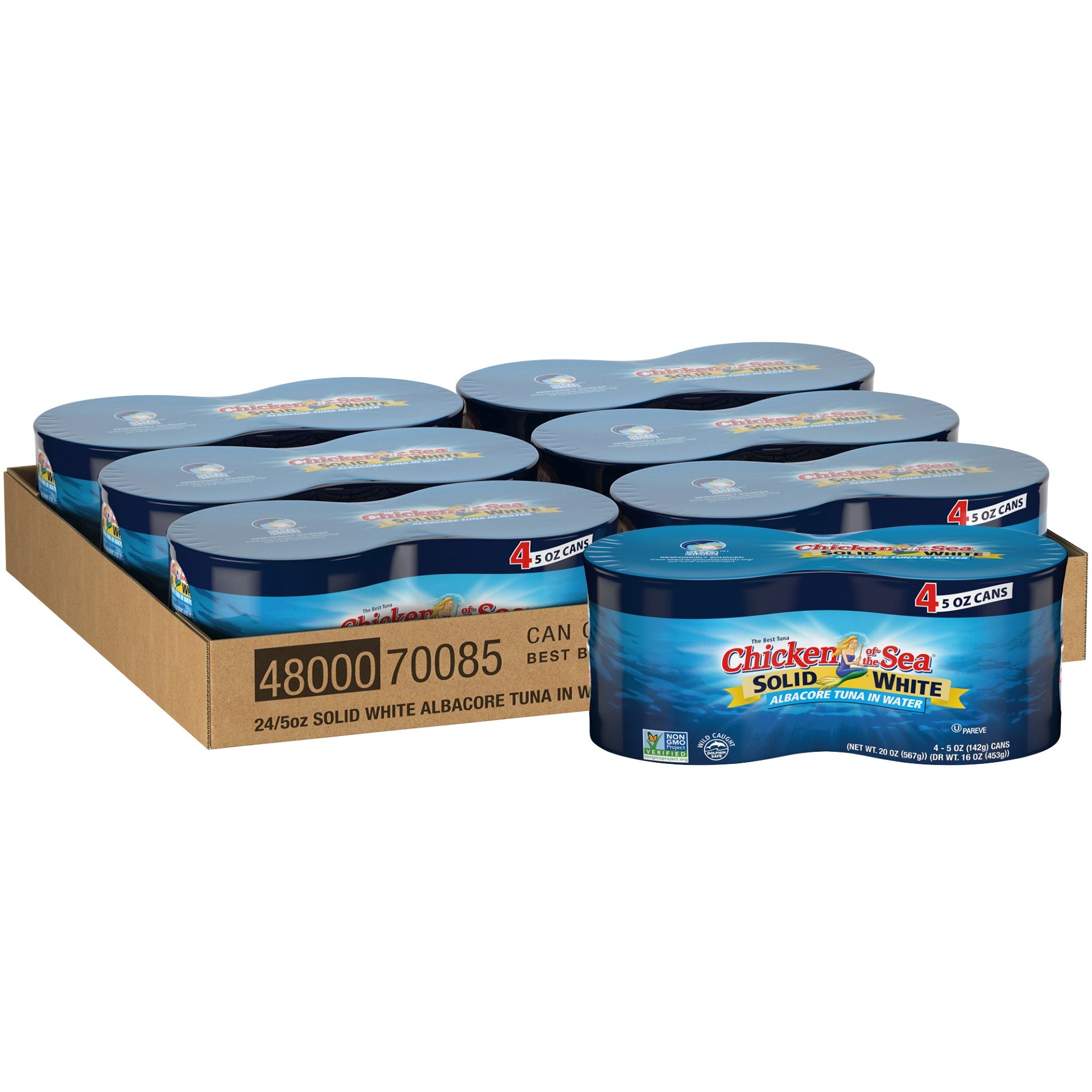 Chicken Of The Sea Solid Albacore Tuna In Water Of 20 Ounce Size - 6 Per Case.