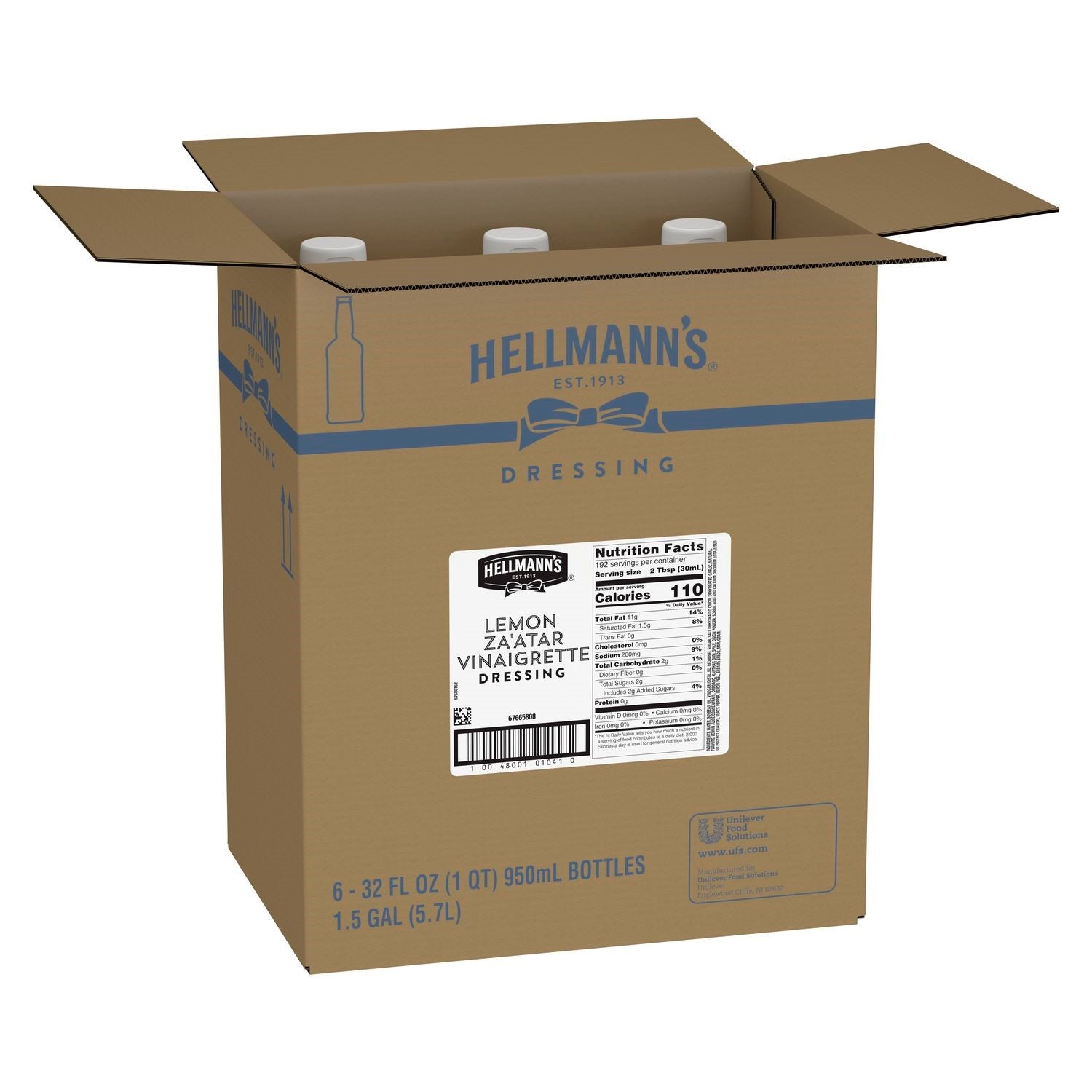 Hellmann's Condiment Classics Lemon Zaatar 32 Ounce Size - 6 Per Case.