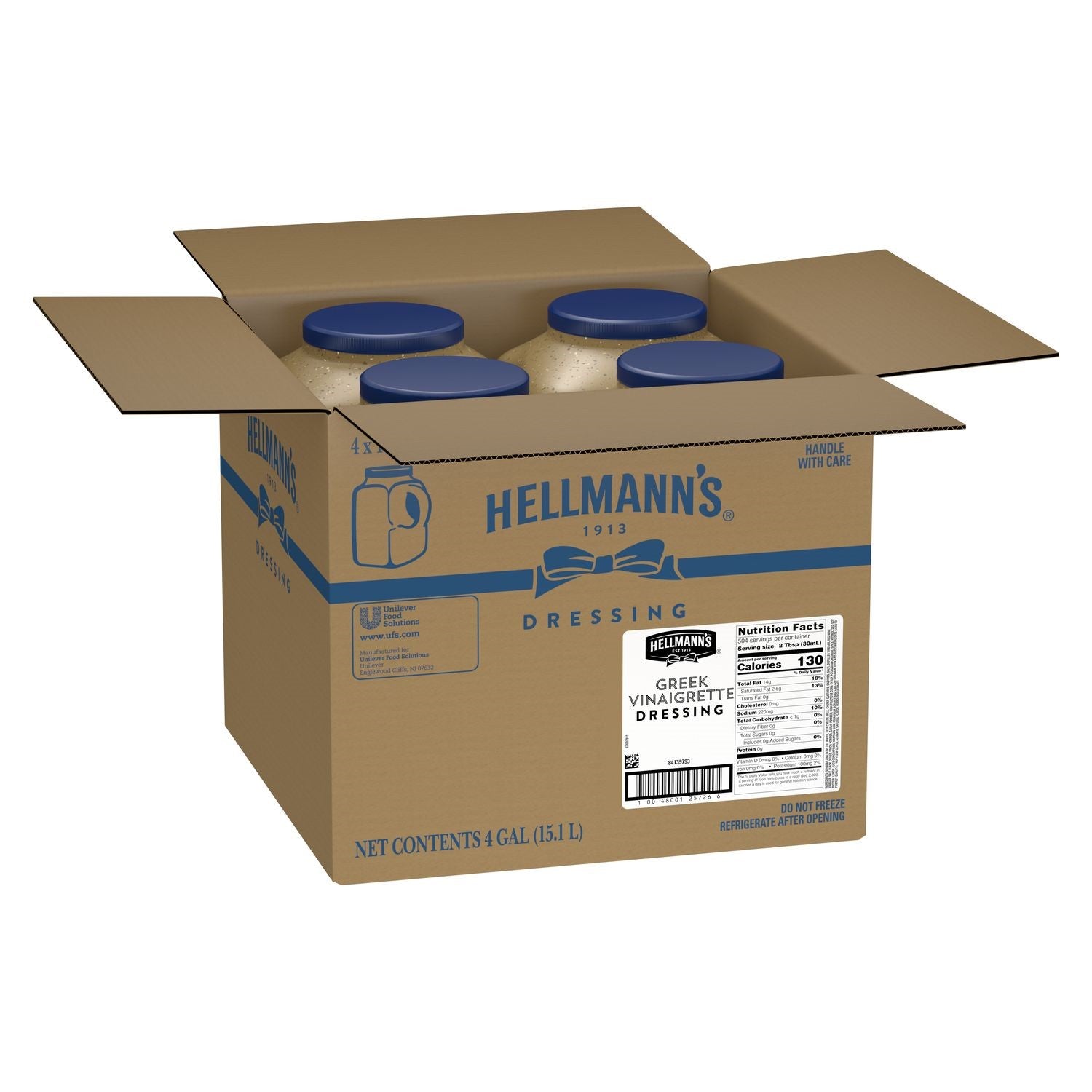 Hellmann's Dressingscondiments Greek Vinaigrette Jug Ga 1 Gallon - 4 Per Case.