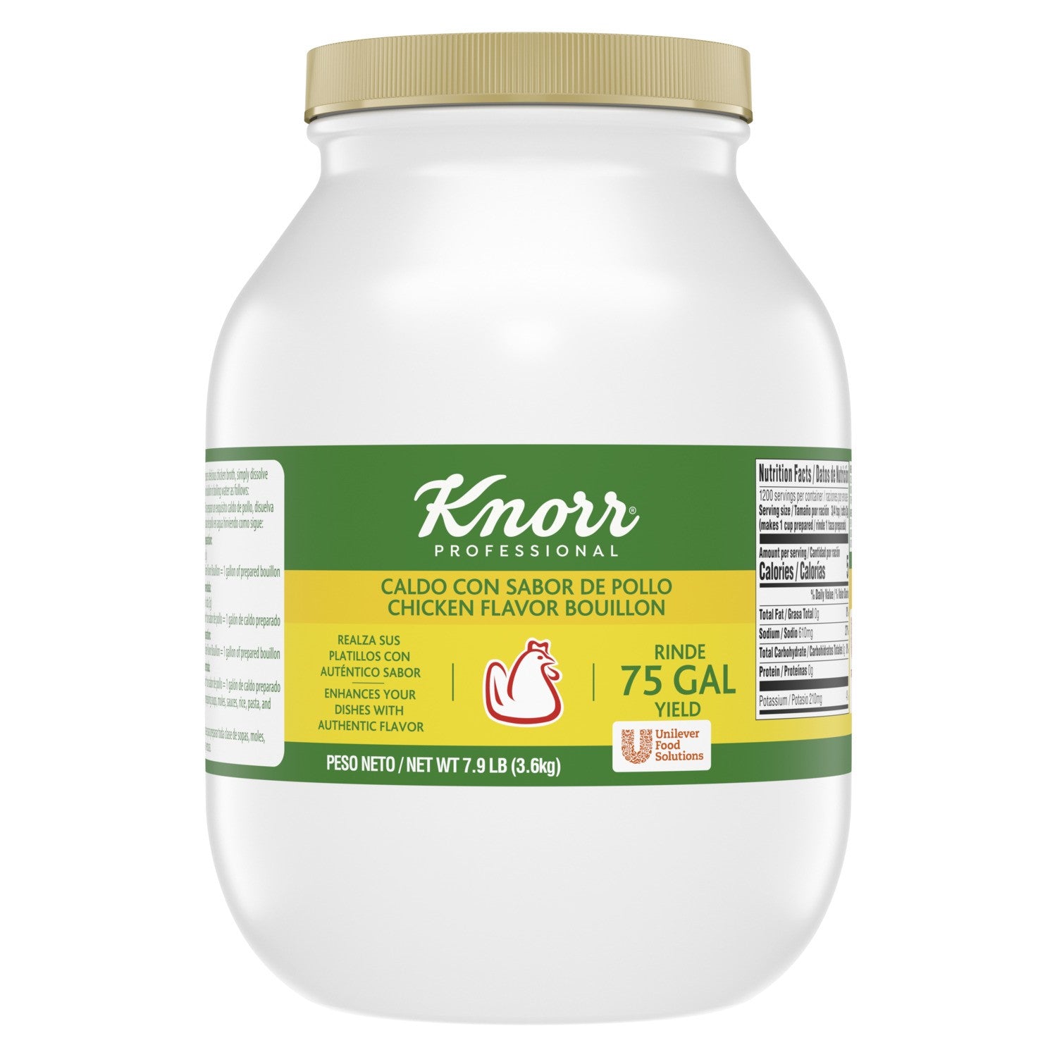 Knorr Bouillon Powder Caldo De Pollo 7.9 Pound Each - 4 Per Case.