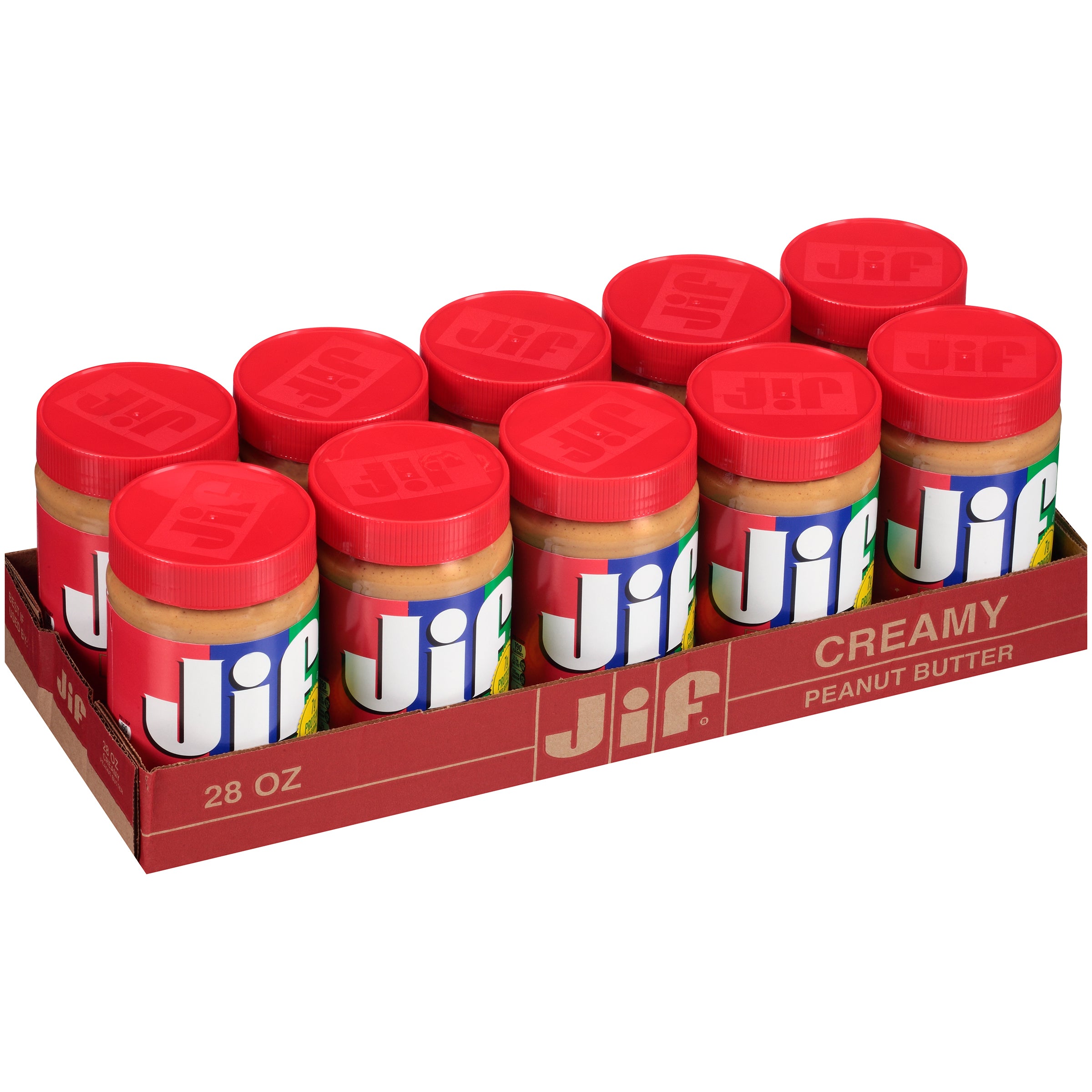 Jif Creamy Peanut Butter 28 Ounce Size - 10 Per Case.