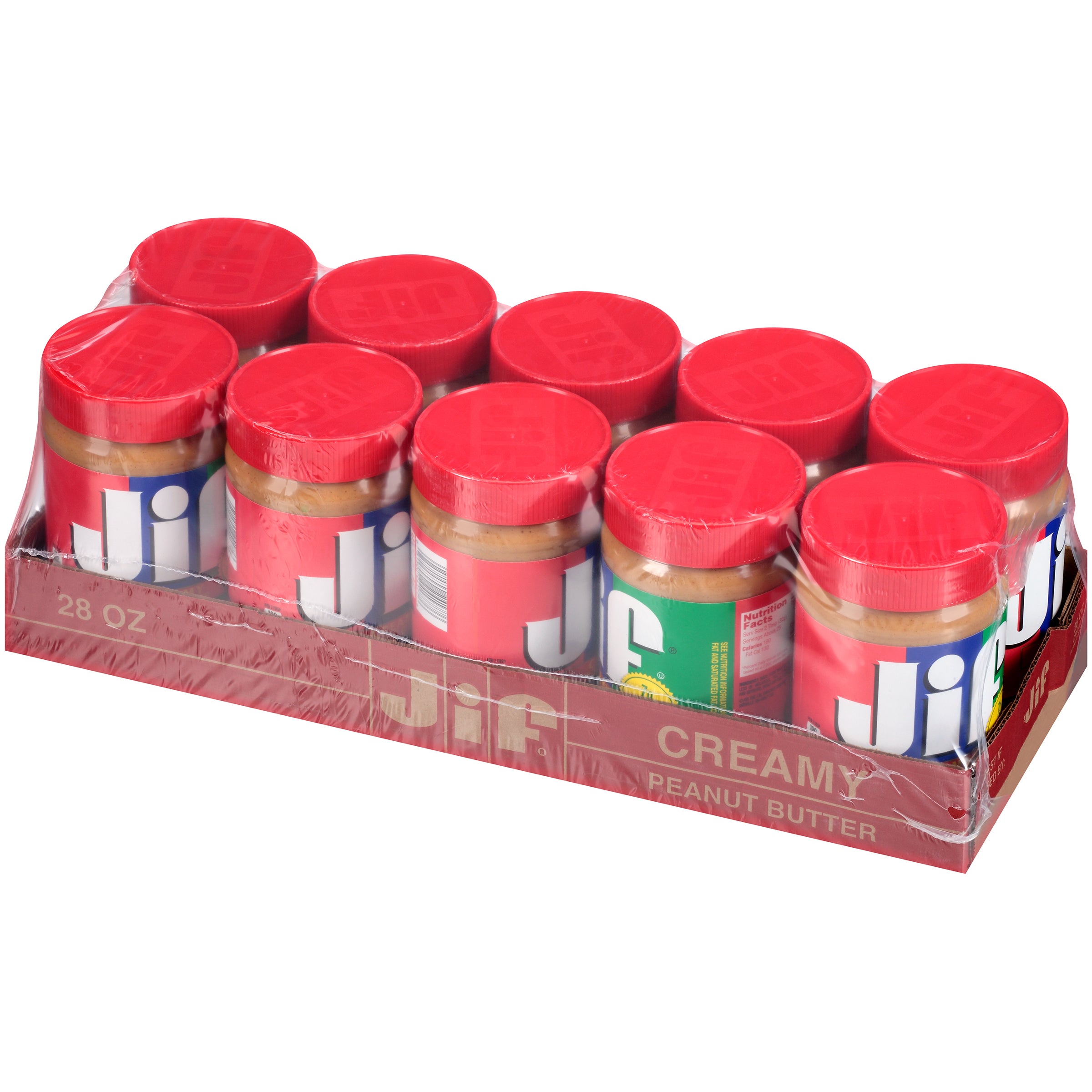 Jif Creamy Peanut Butter 28 Ounce Size - 10 Per Case.