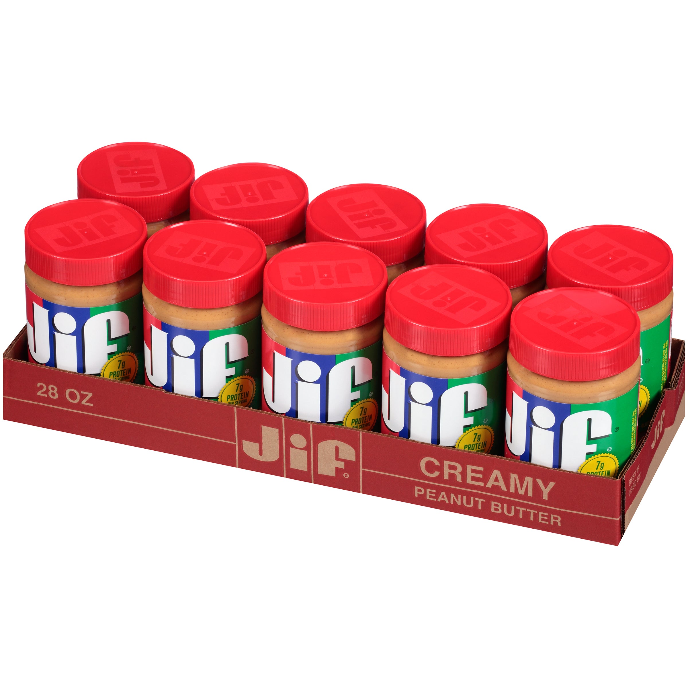 Jif Creamy Peanut Butter 28 Ounce Size - 10 Per Case.
