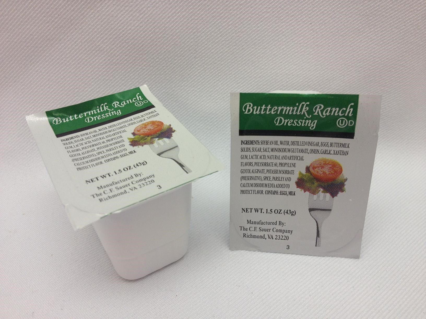 Dressing Ranch Buttermilk Cup 1.5 Ounce Size - 100 Per Case.