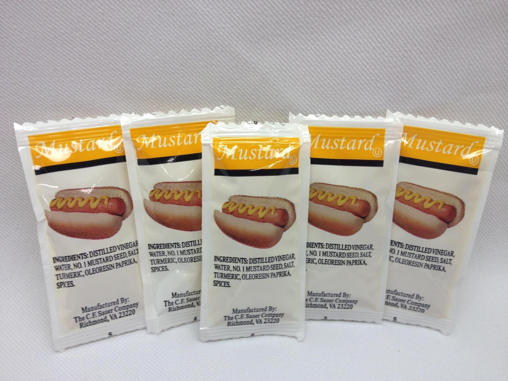 Mustard 5.5 Grams Each - 200 Per Case.