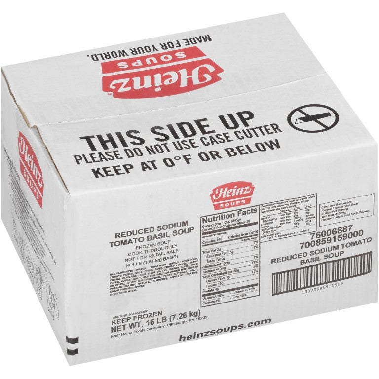 HEINZ Reduced Sodium Tomato Basil Soup 4 lb. Bag 4 Per Case