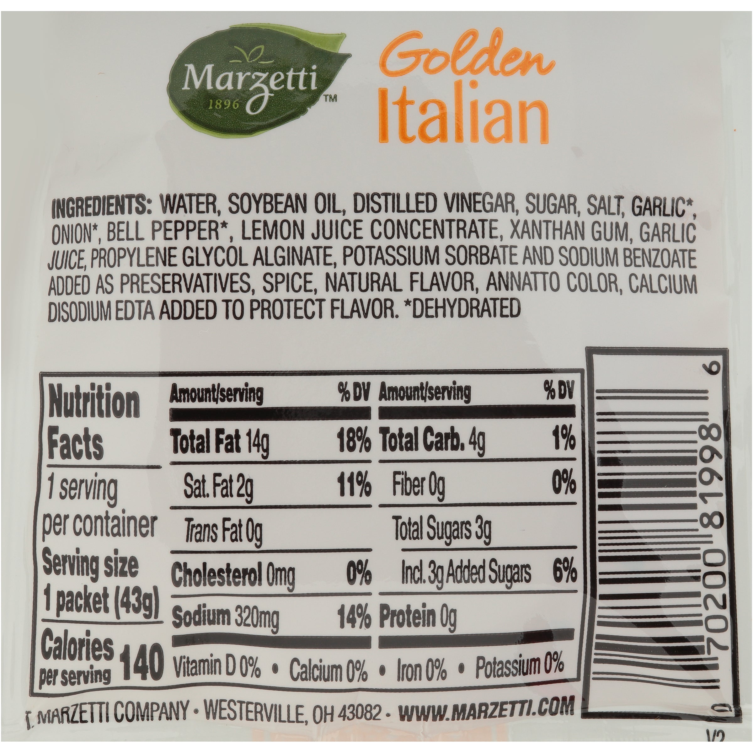 Golden Italian Dressing 1.5 Ounce Size - 60 Per Case.