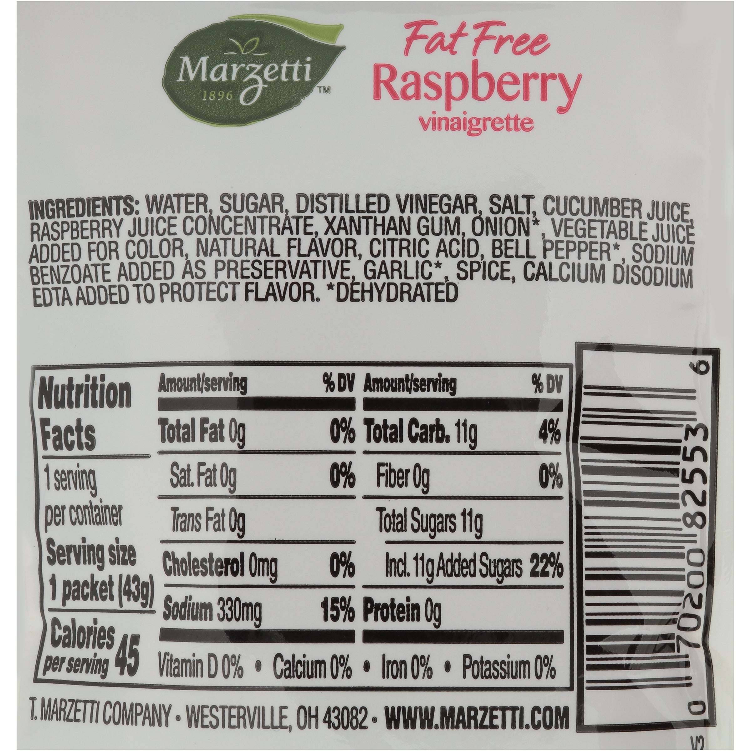 Fat Free Raspberry Vinaigrette 1.5 Ounce Size - 60 Per Case.
