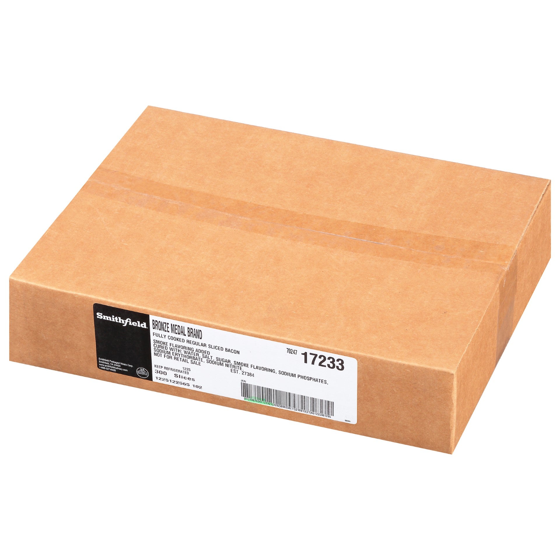 Bacon Fully Cooked Bronze Medal 1.71 Pound Each - 2 Per Case.