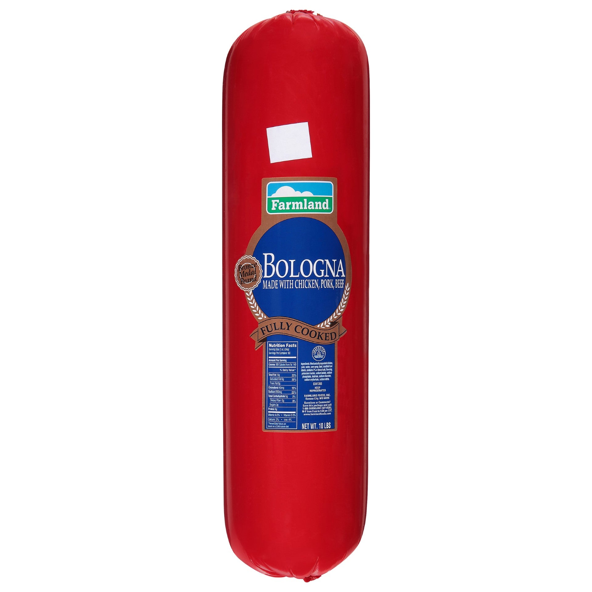 Bologna Meat Bronze Medal Stick 10.41 Pound Each - 1 Per Case.