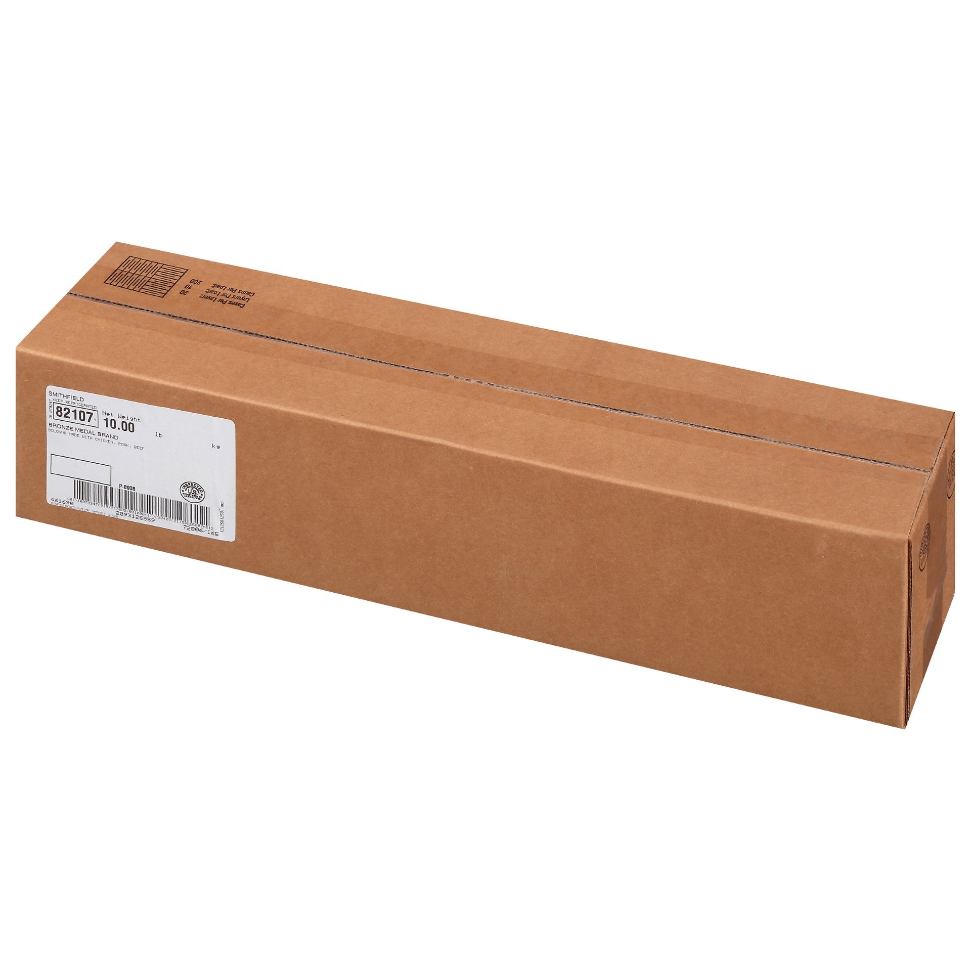 Bologna Meat Bronze Medal Stick 10.41 Pound Each - 1 Per Case.