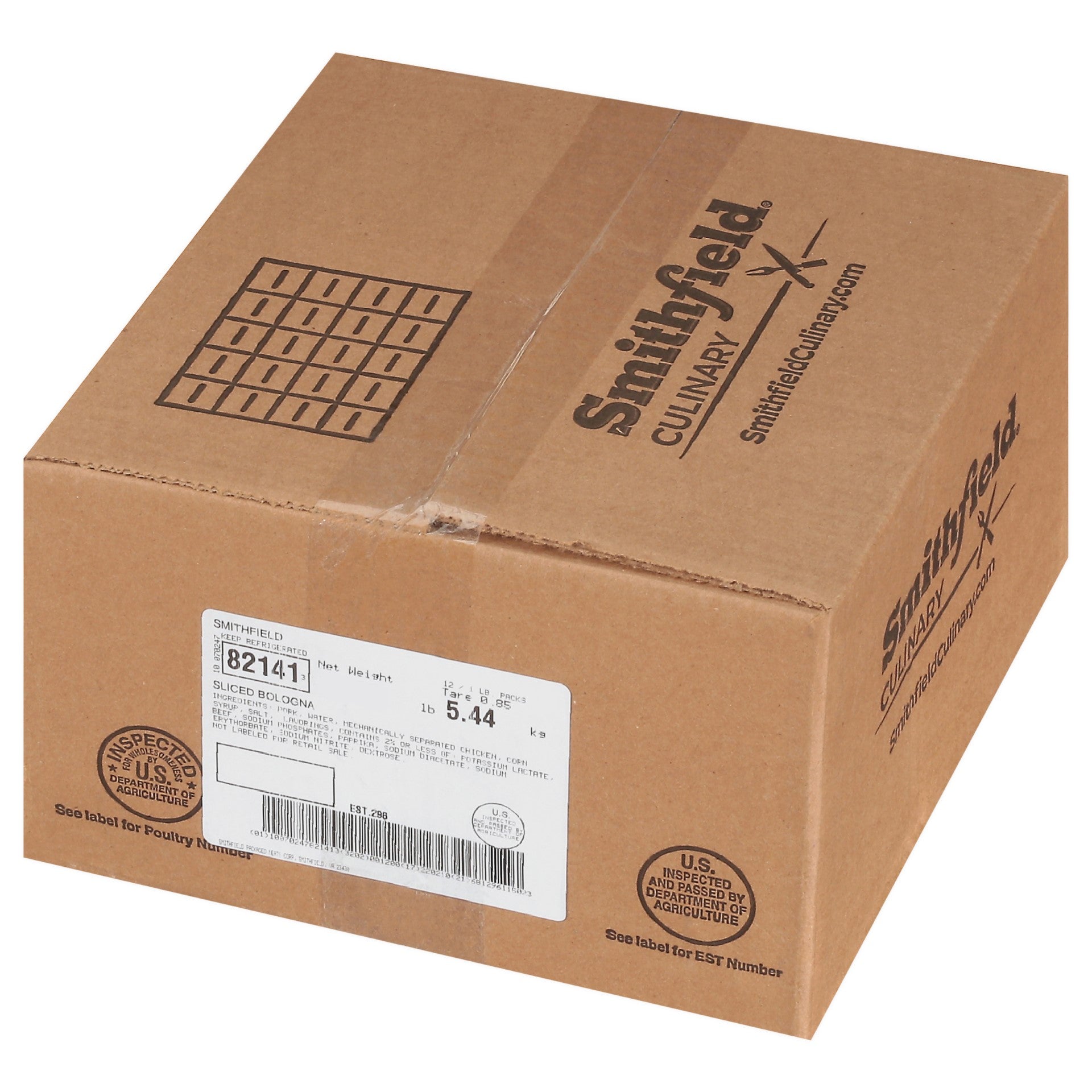 Bologna Sliced Silver Medal Piece 1 Pound Each - 12 Per Case.