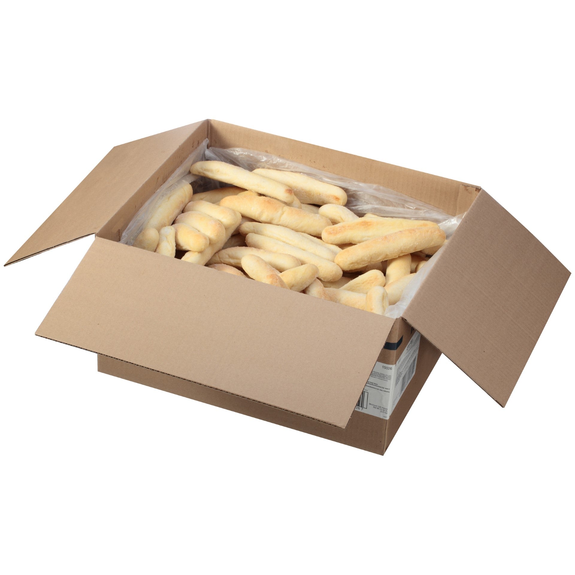 New York Bakery 8" Garlic Breadsticks 12.5 Pound Each - 1 Per Case.